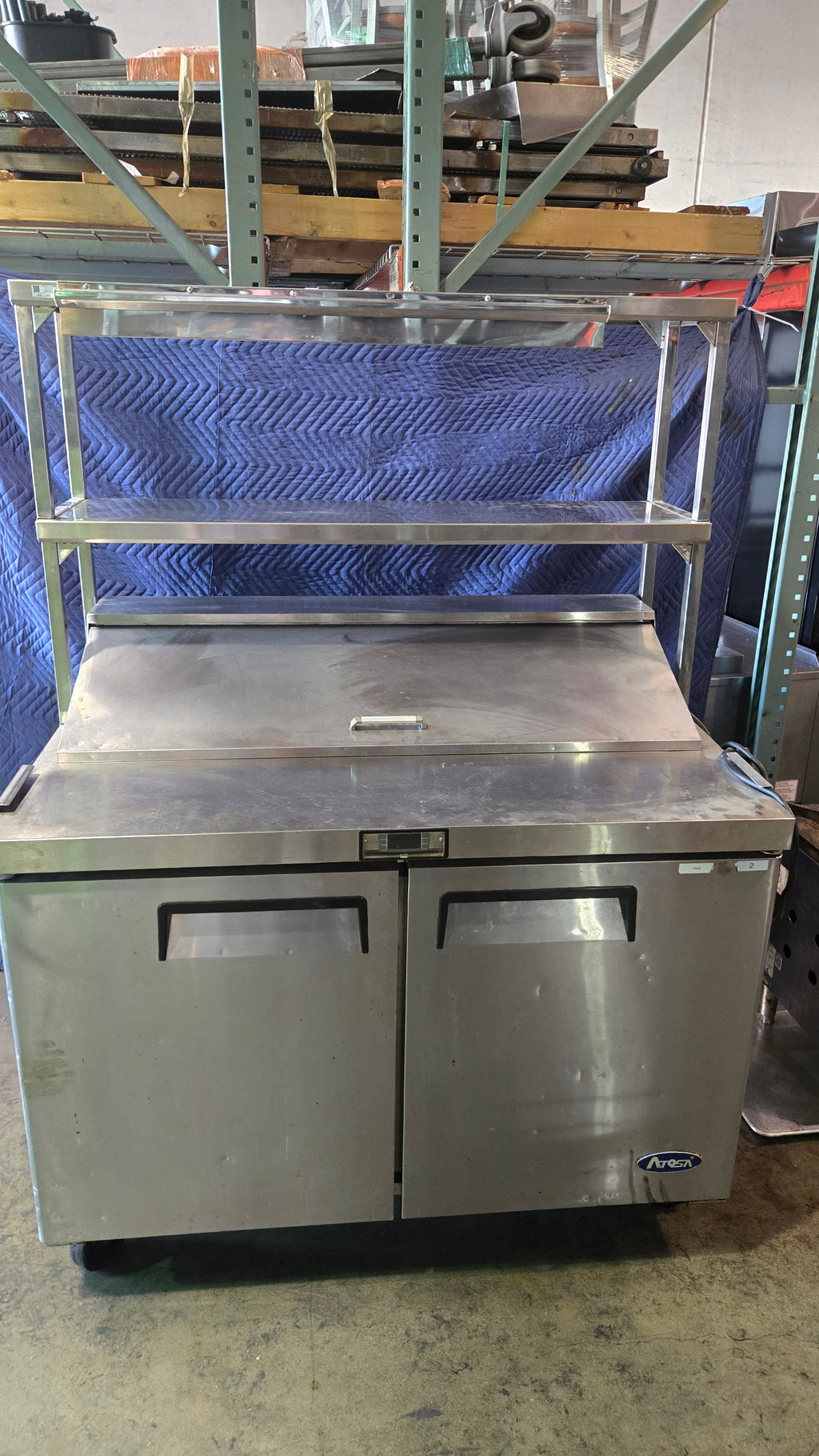 Autos Refrigerator, Salad Prep Table 2-Door With Overshelf 115V