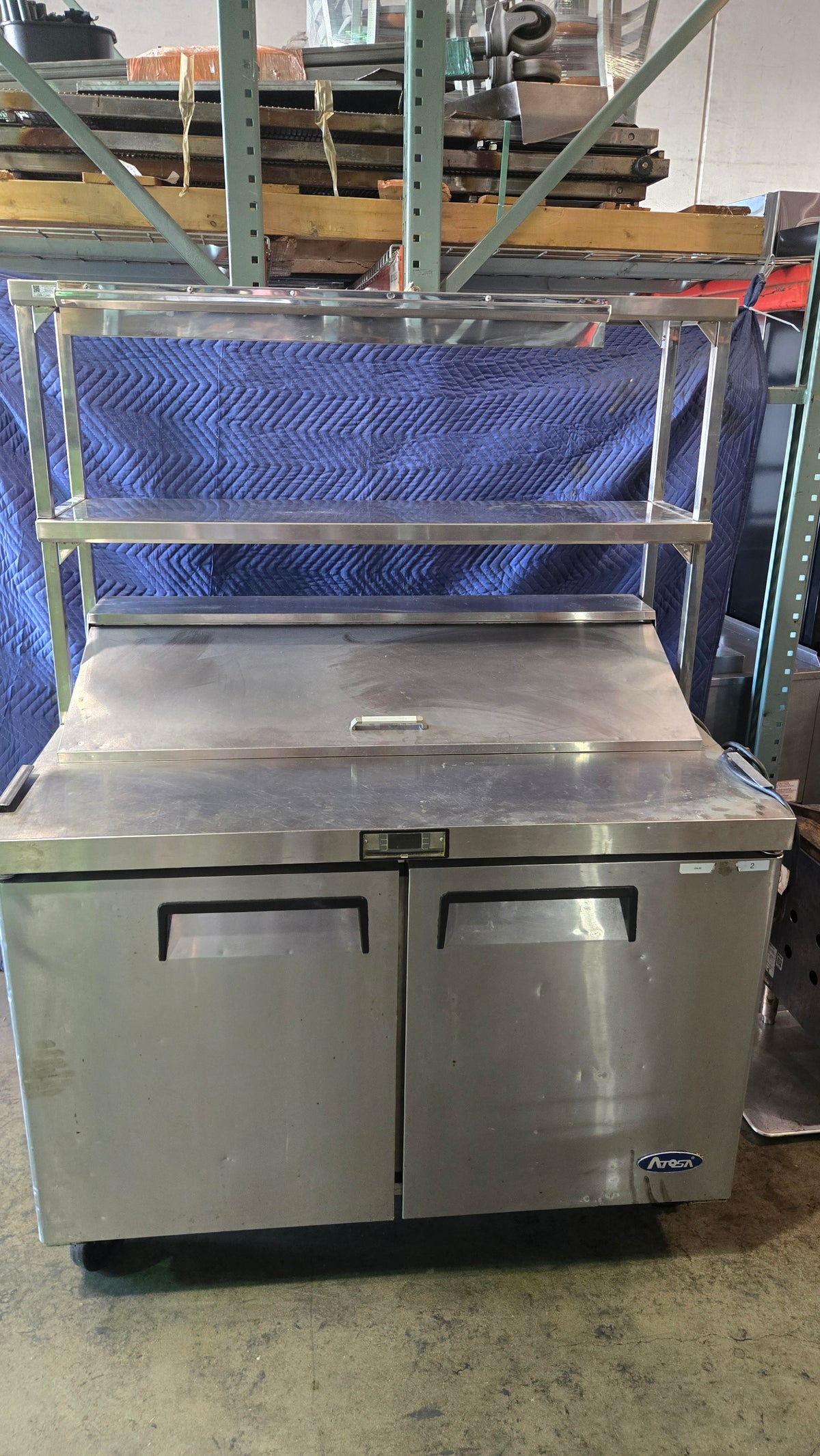 Autos Refrigerator, Salad Prep Table 2-Door With Overshelf 115V