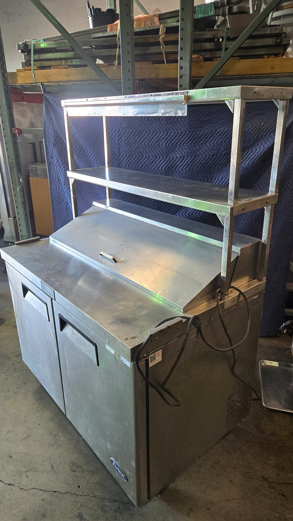 Autos Refrigerator, Salad Prep Table 2-Door With Overshelf 115V