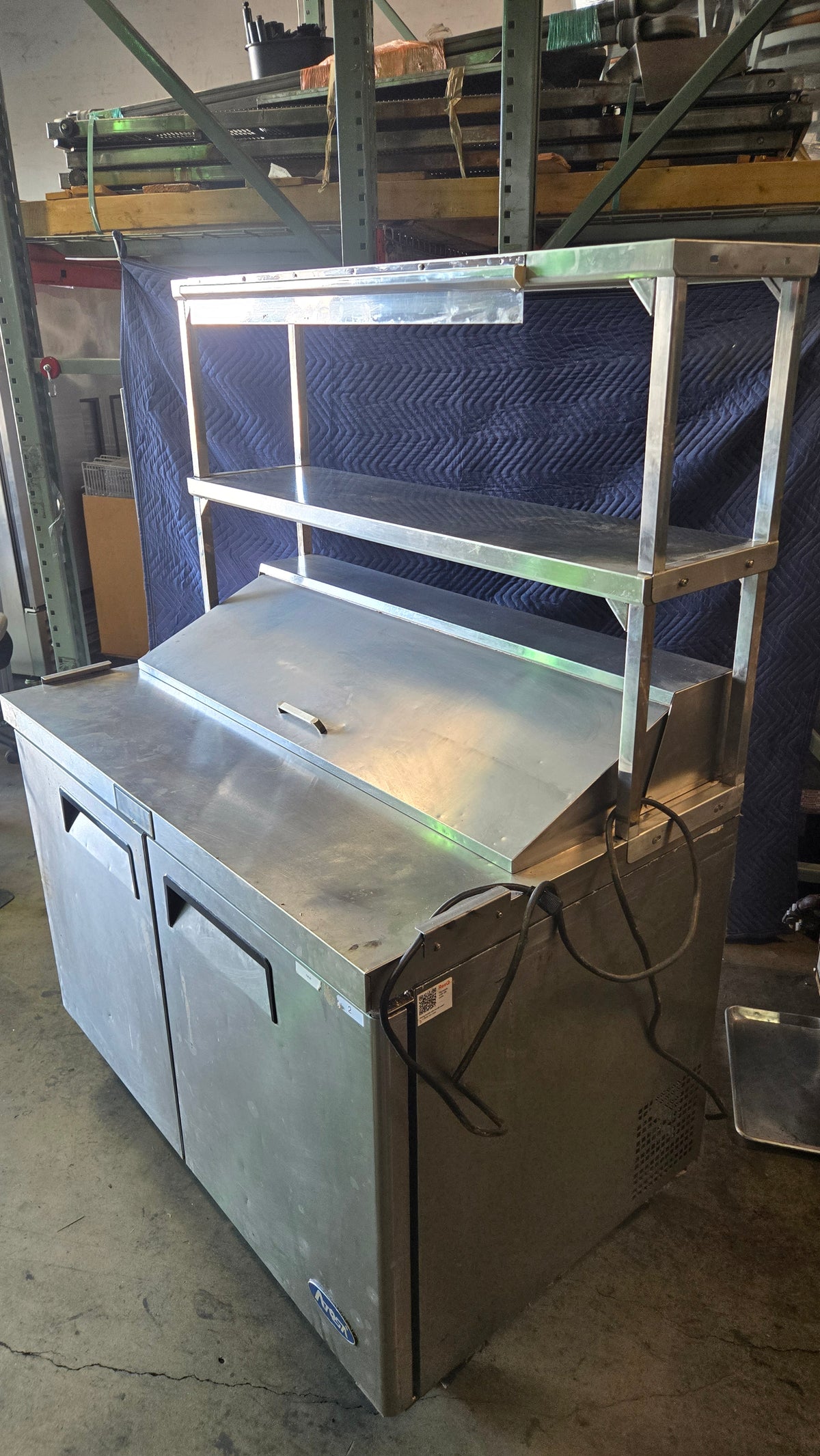 Autos Refrigerator, Salad Prep Table 2-Door With Overshelf 115V