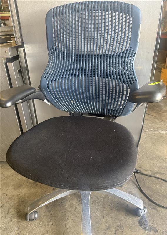 Knoll Generation Chair, Ergonomic Blue Back and Adjustable Armrests, 5-Star Wheeled Base