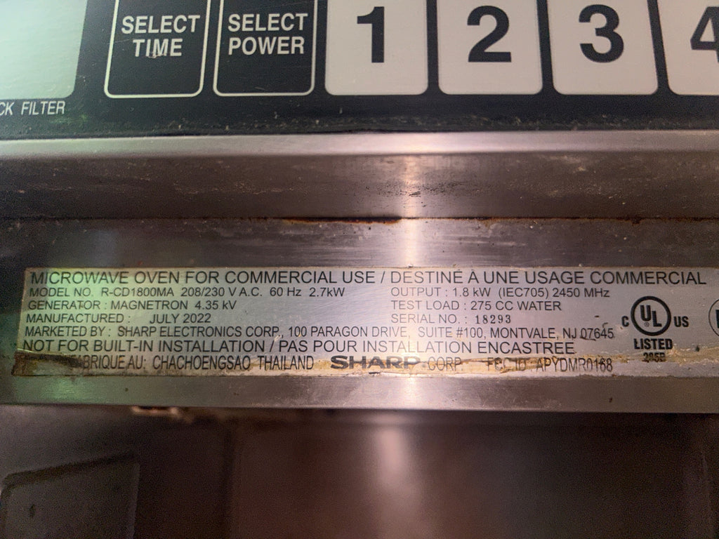 SHARP R-CD1800MA Commercial Microwave Oven