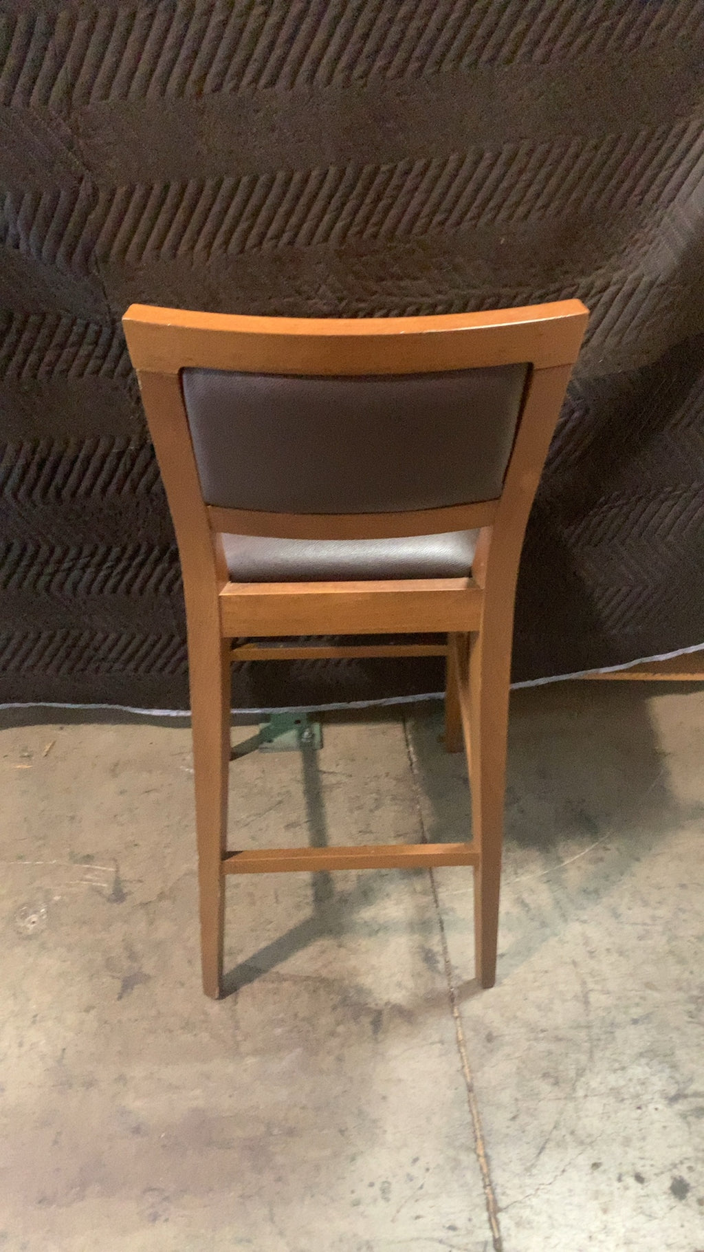 MINGJA INC. Commercial Bar Stool Series Bar Stool, Wooden Brown Upholstery Metal Footrest