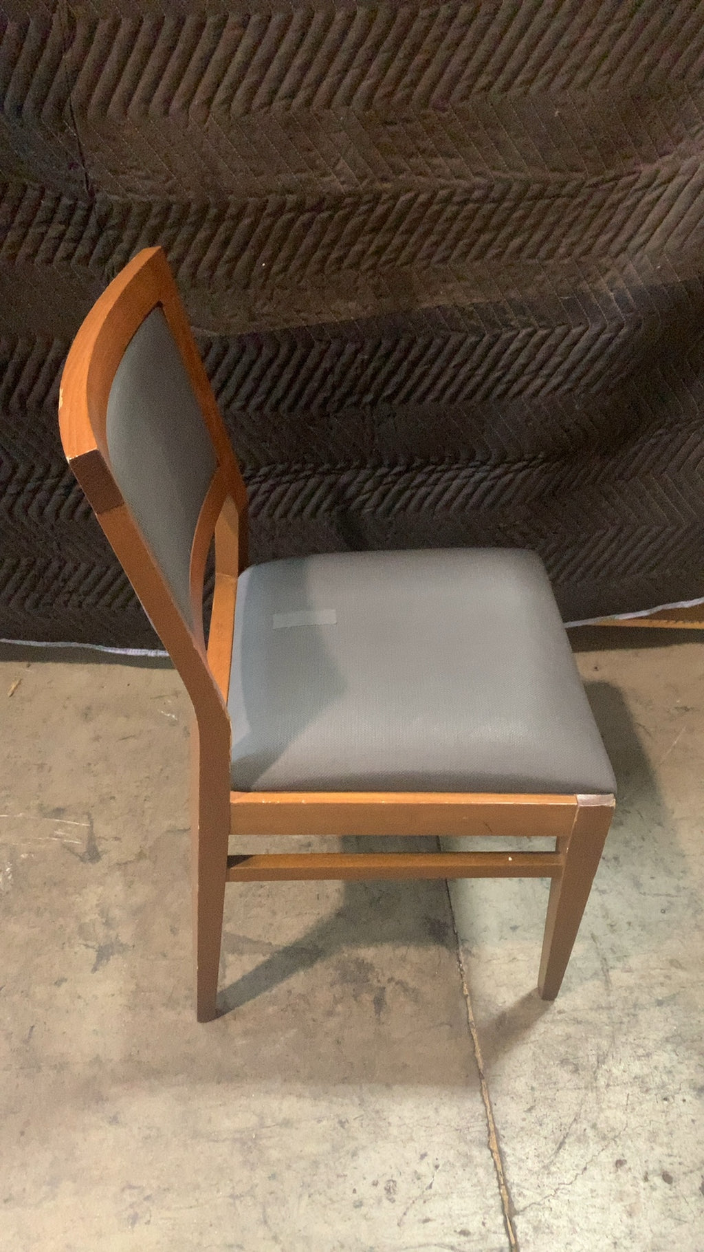 MING JA INC. Upholstered Side Chair Chair, Dining Wooden Frame Gray Upholstery