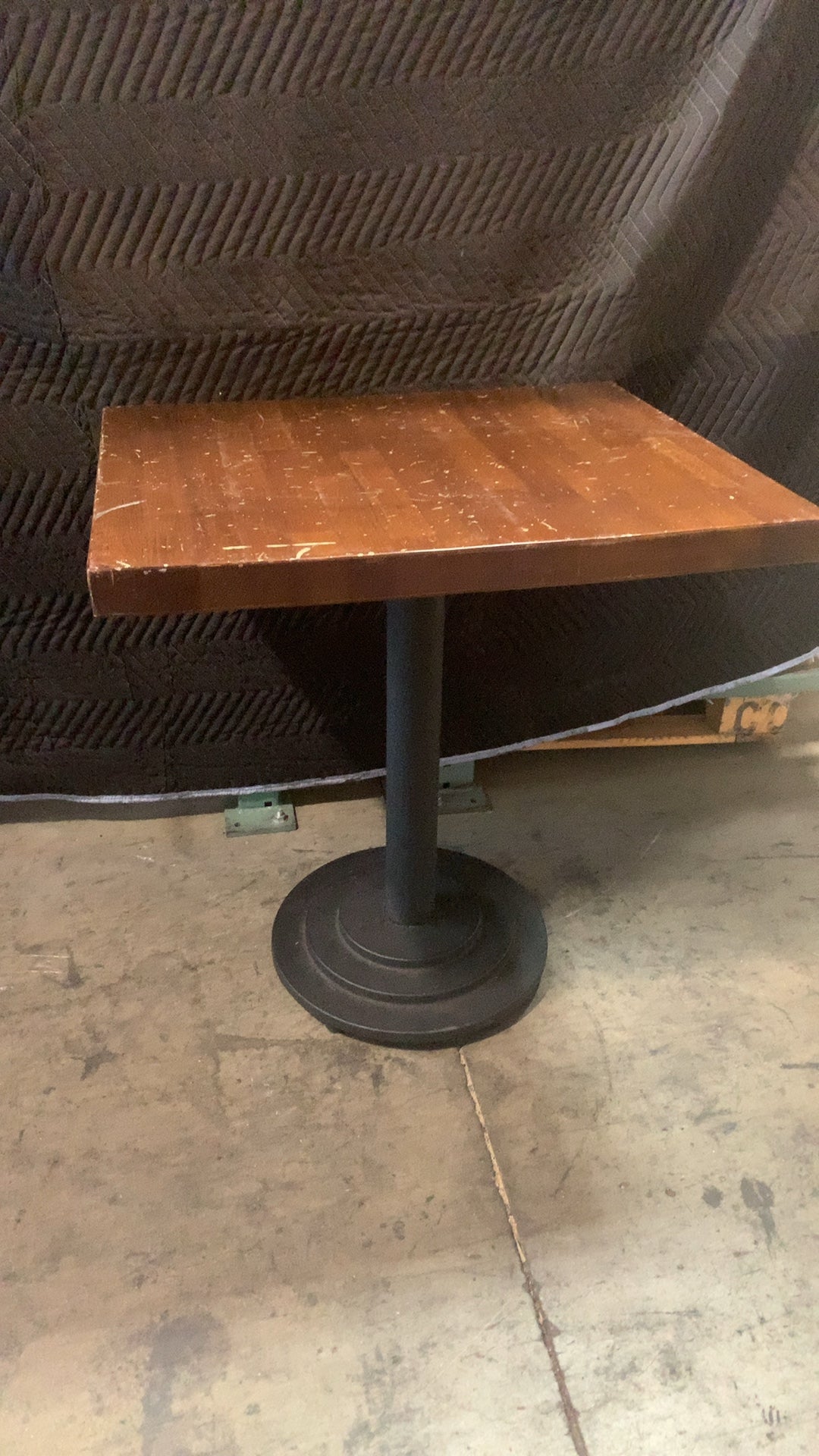 Commercial Square Table Restaurant Table, Square Wood Top Pedestal Base