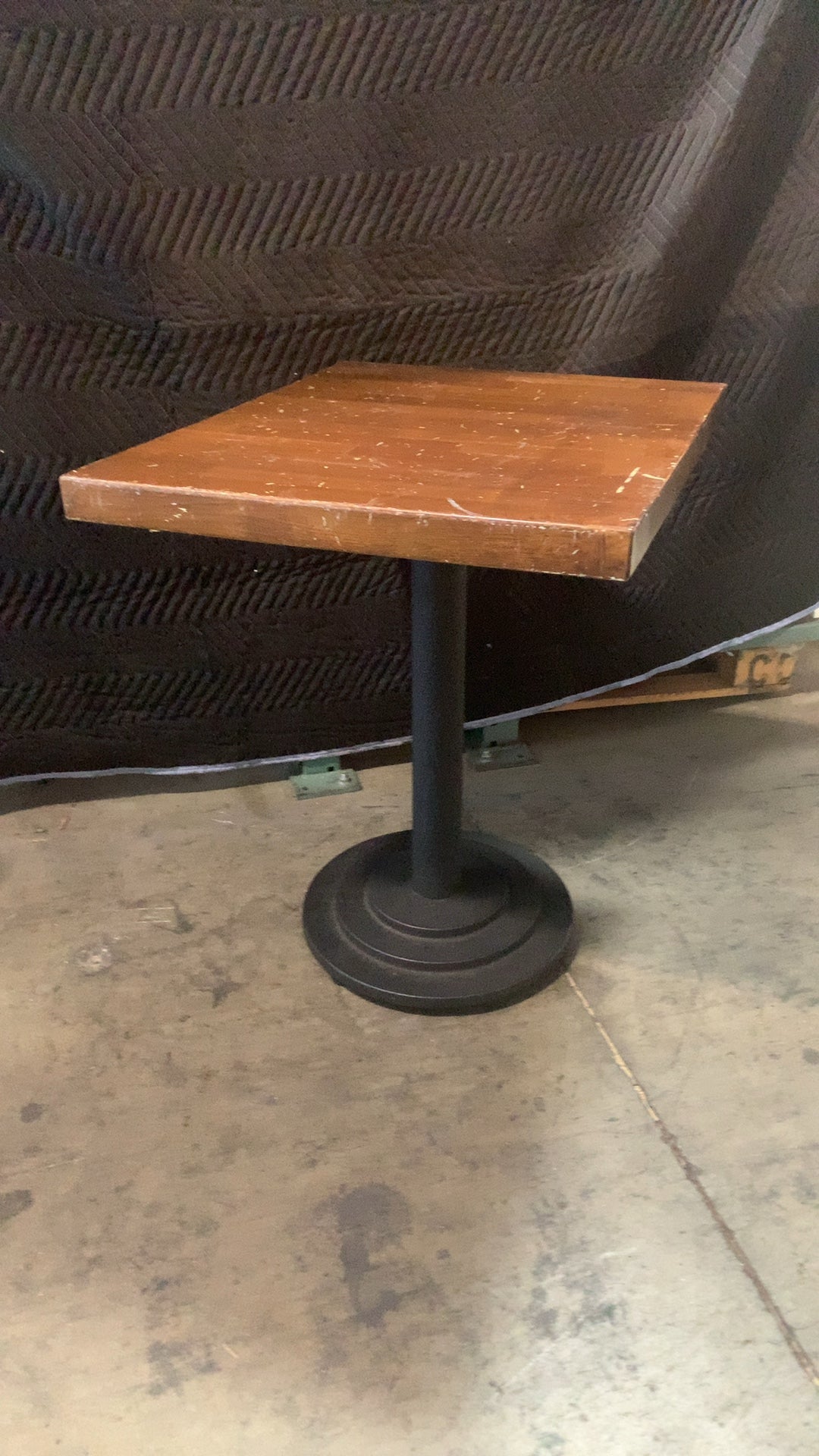 Commercial Square Table Restaurant Table, Square Wood Top Pedestal Base