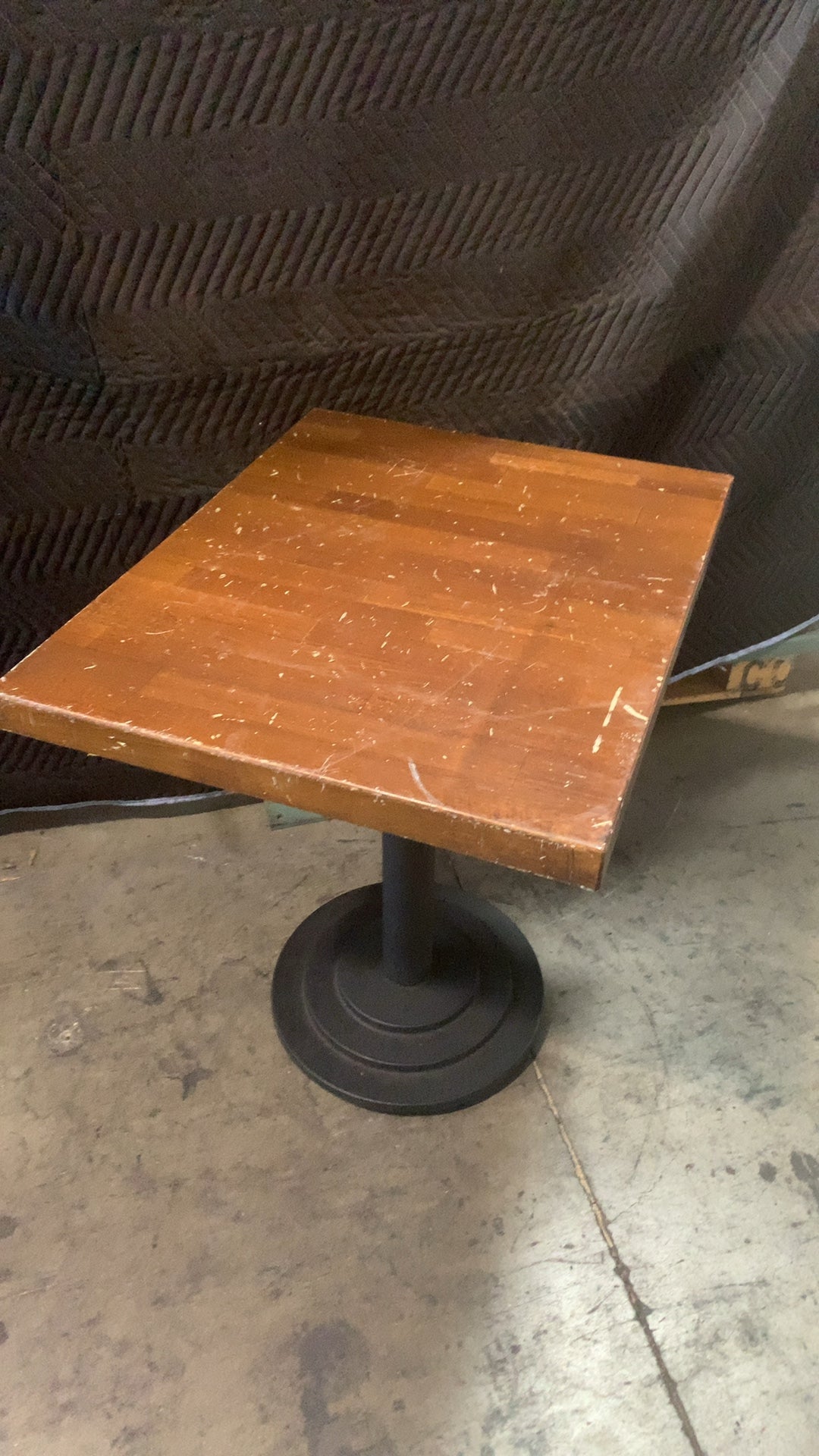 Commercial Square Table Restaurant Table, Square Wood Top Pedestal Base