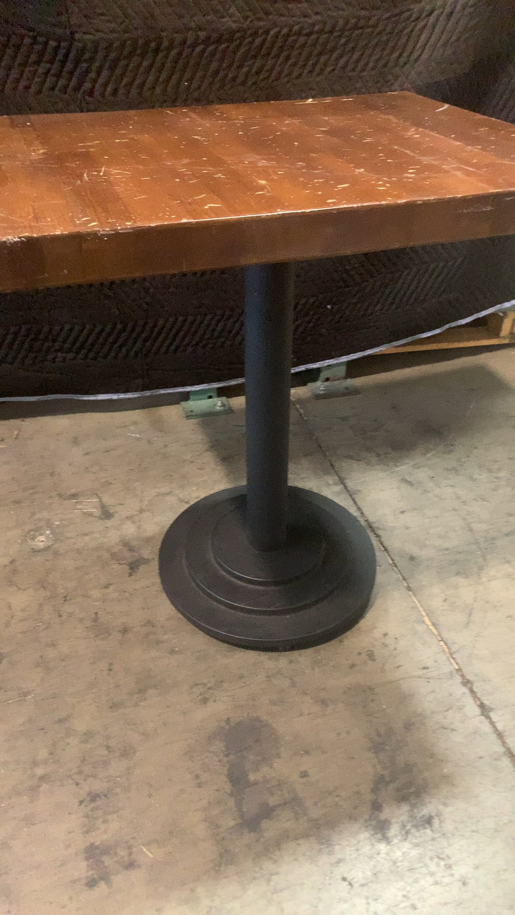 Commercial Square Table Restaurant Table, Square Wood Top Pedestal Base
