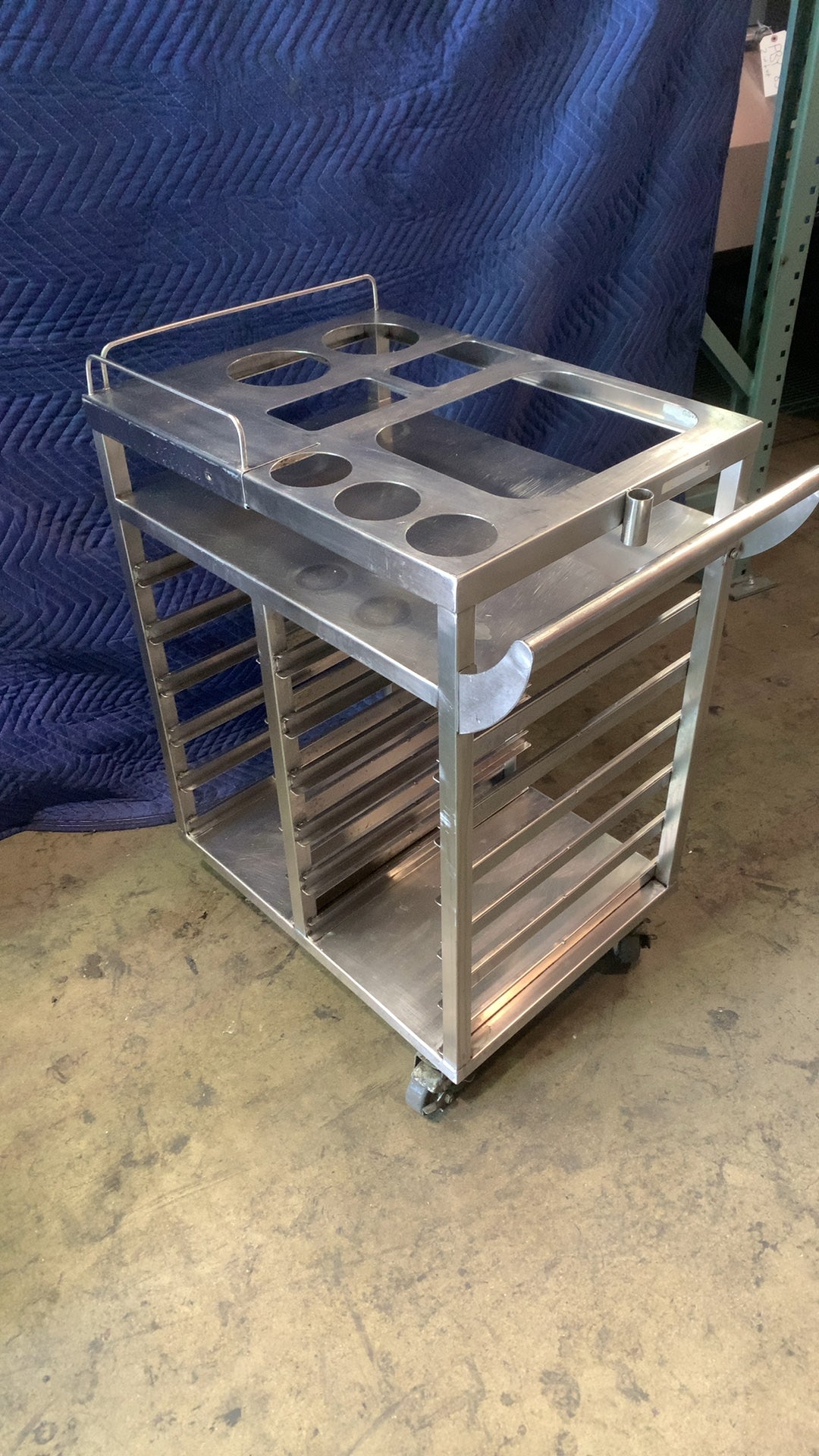 GSW Combination Foodservice Cart Serving Cart, Multi-Purpose Stainless Steel Top Pan Slots Lower Sheet Pan Racks On Casters