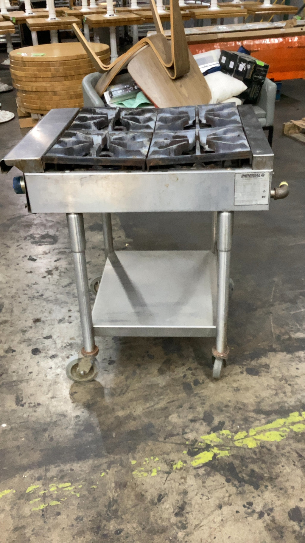 IMPERIAL IHPA-4-24 4 Burner Gas Range On Stand