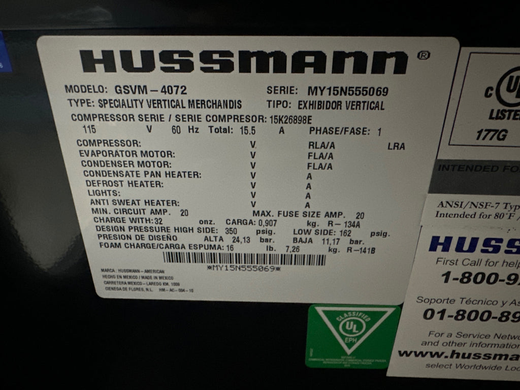 Hussmann GSVM-4072 40" Vertical Open Air Cooler