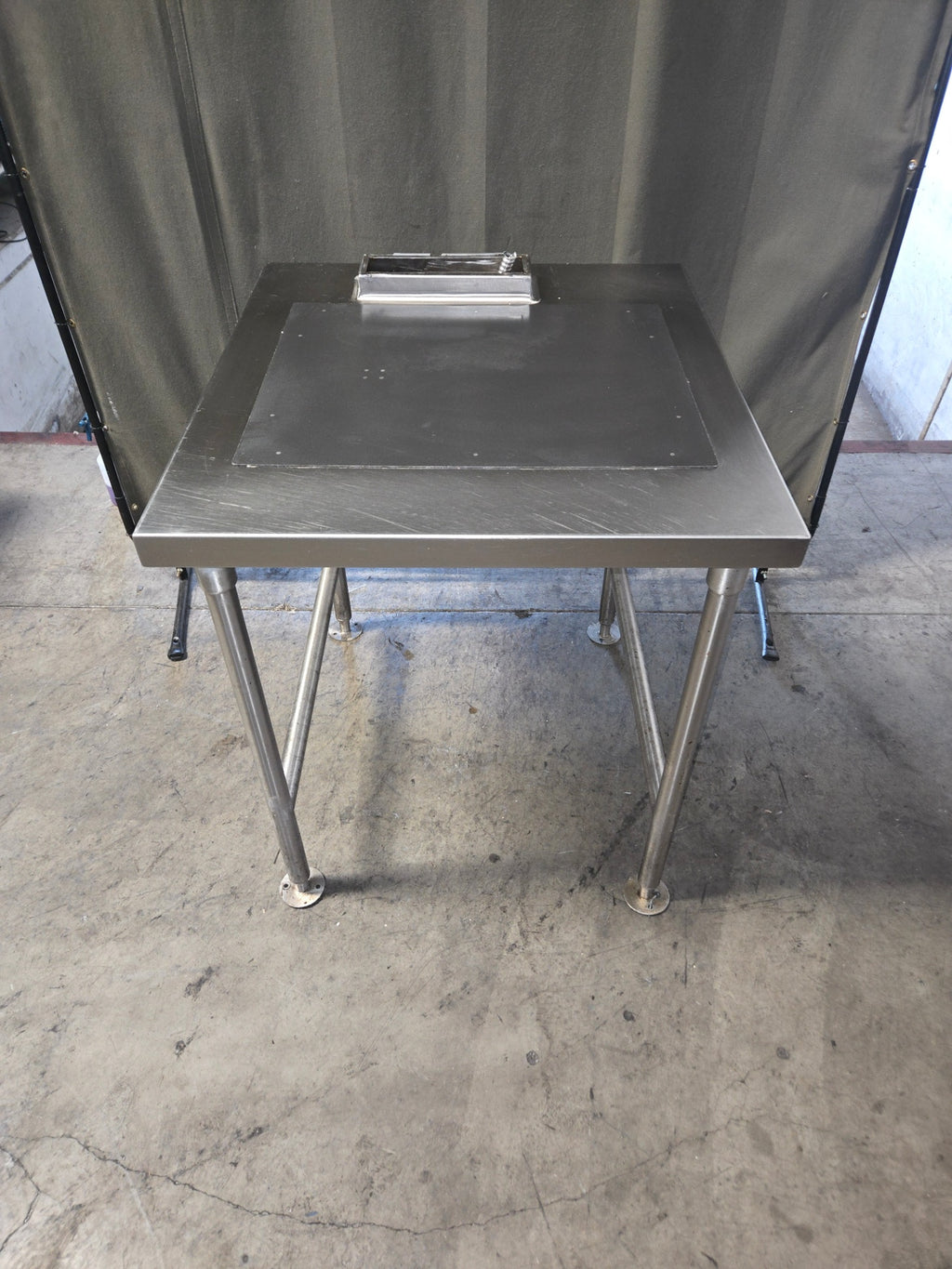 Stainless Steel Work Table with Hatco Glo-Ray Food Warmer Unit Attached Underneath