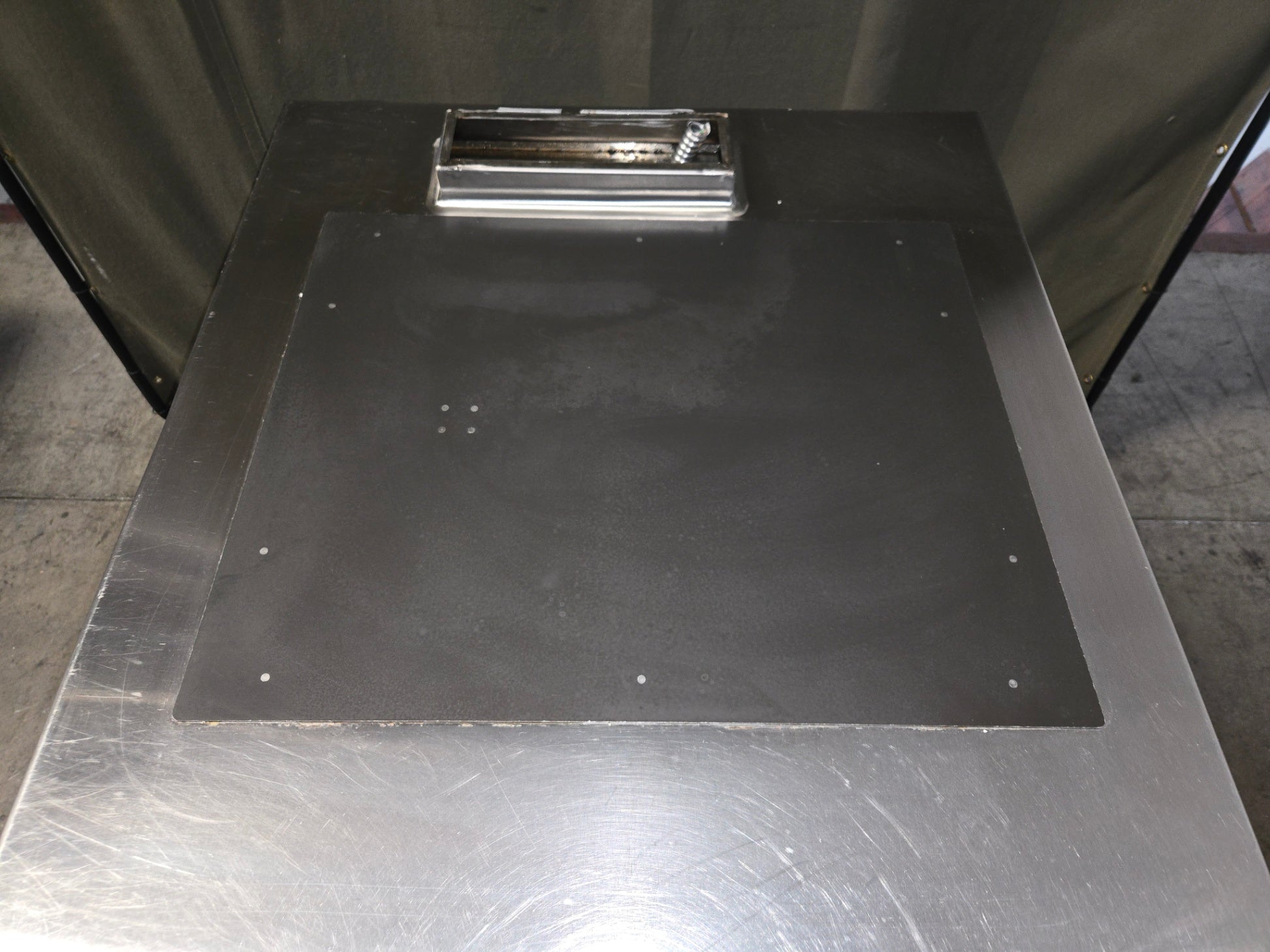 Stainless Steel Work Table with Hatco Glo-Ray Food Warmer Unit Attached Underneath