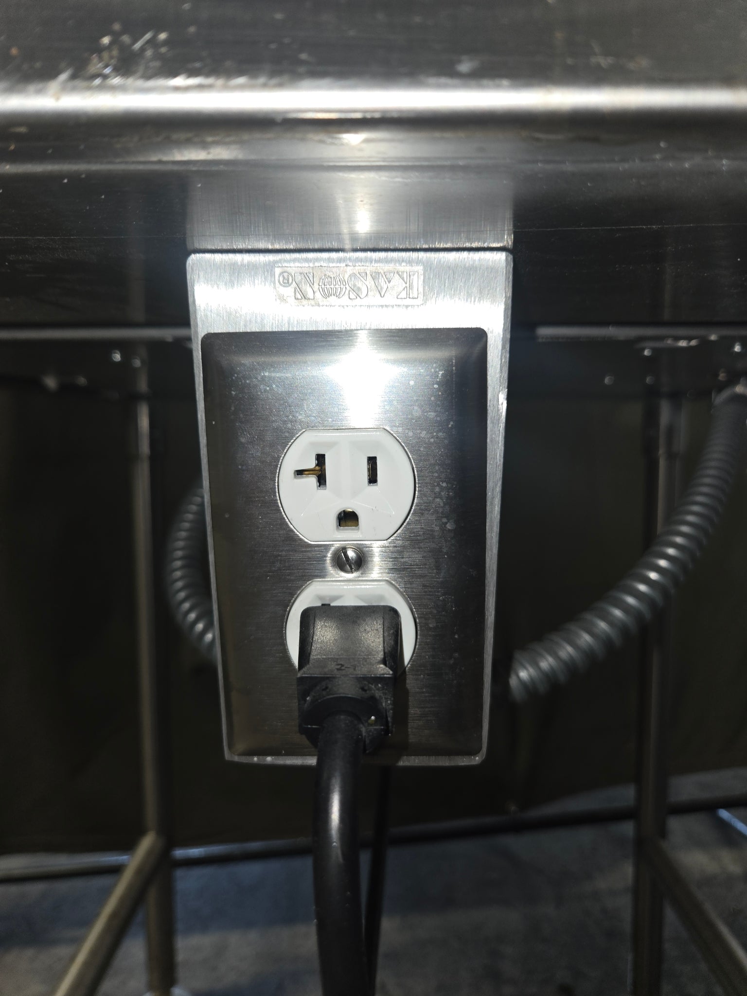 Stainless Steel Work Table with Hatco Glo-Ray Food Warmer Unit Attached Underneath