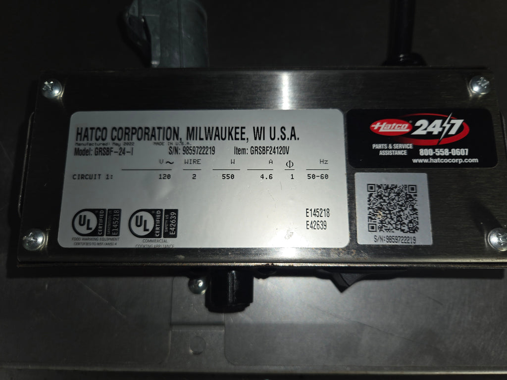 Stainless Steel Work Table with Hatco Glo-Ray Food Warmer Unit Attached Underneath