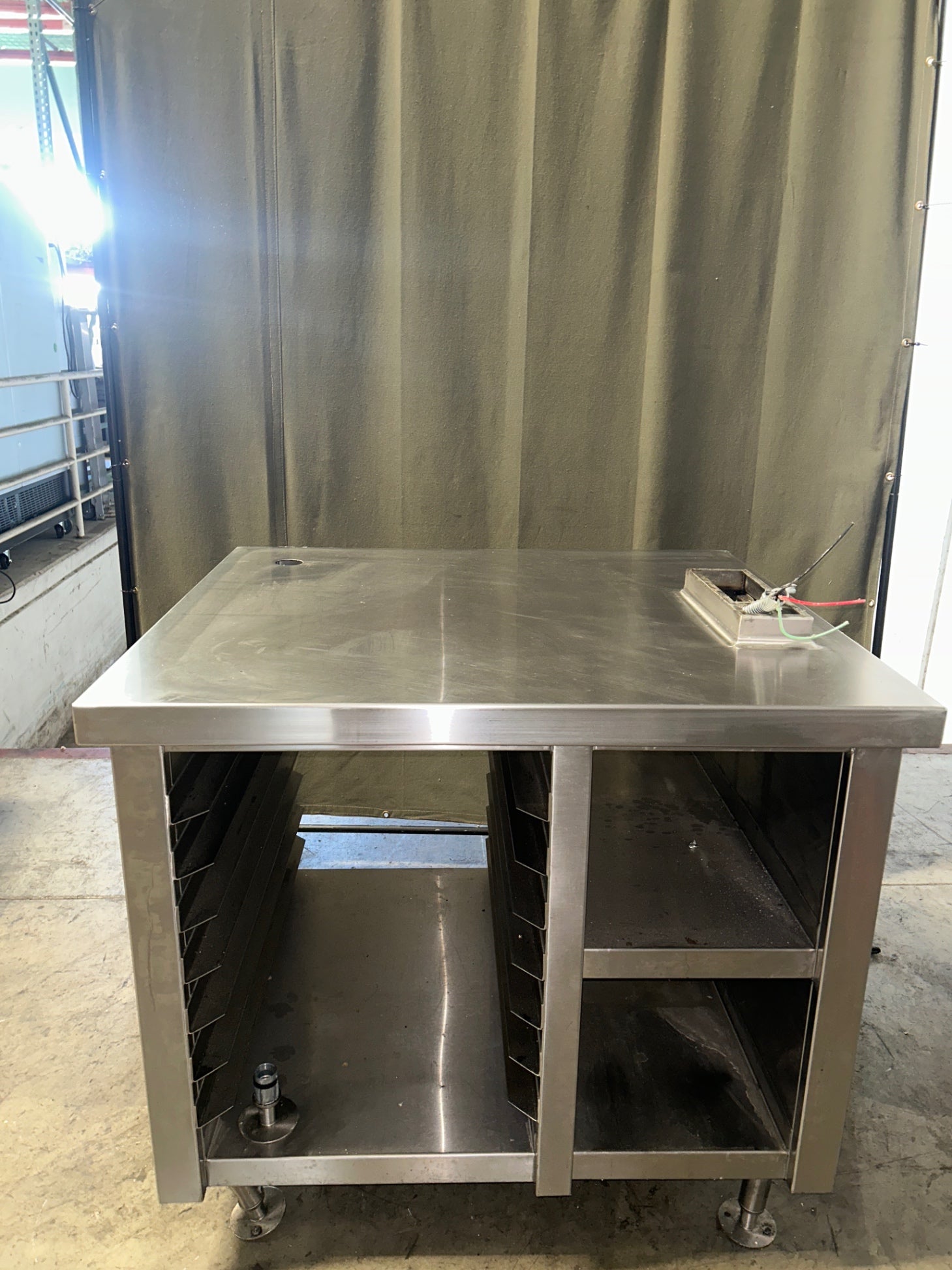 ICM Stainless Steel Prep Table with Undercounter Shelves