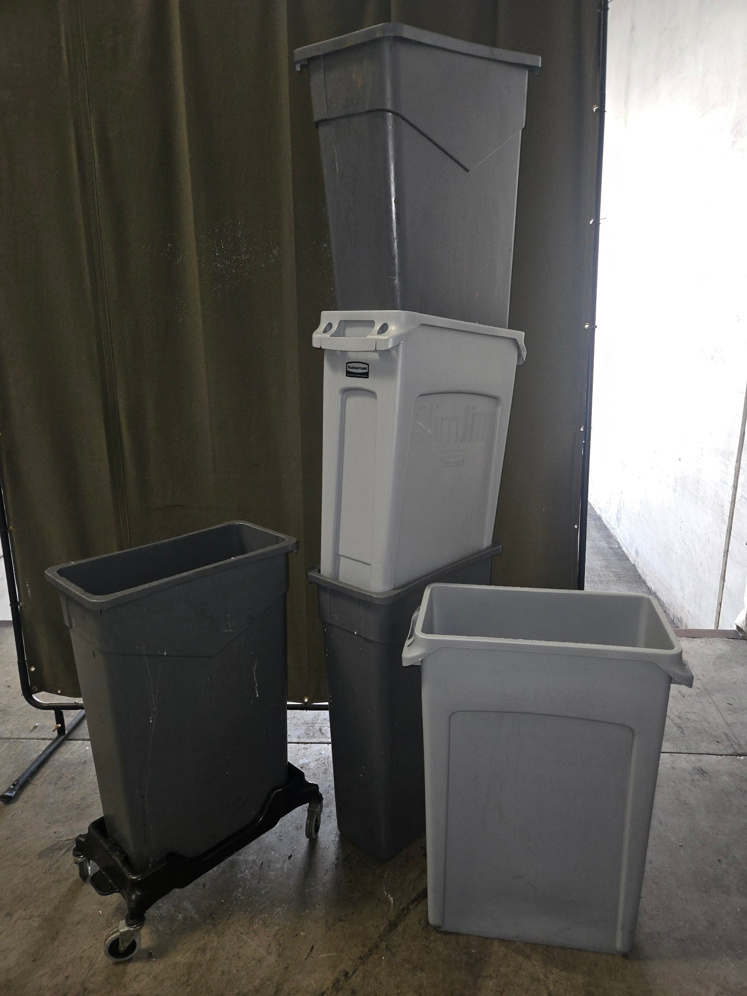 Slim Jim Trash Cans - Lot of 5