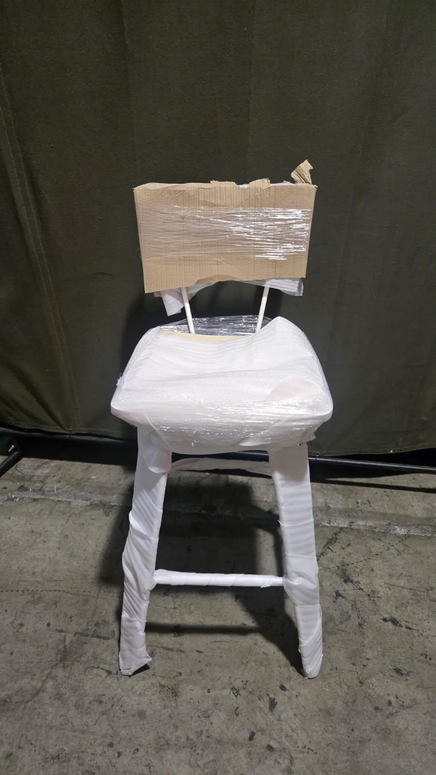Tall Wood Back Metal Chairs - Lot of 8