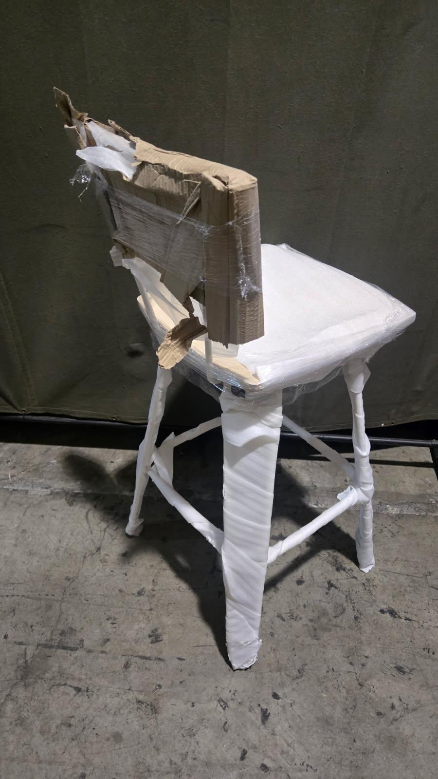 Tall Wood Back Metal Chairs - Lot of 8