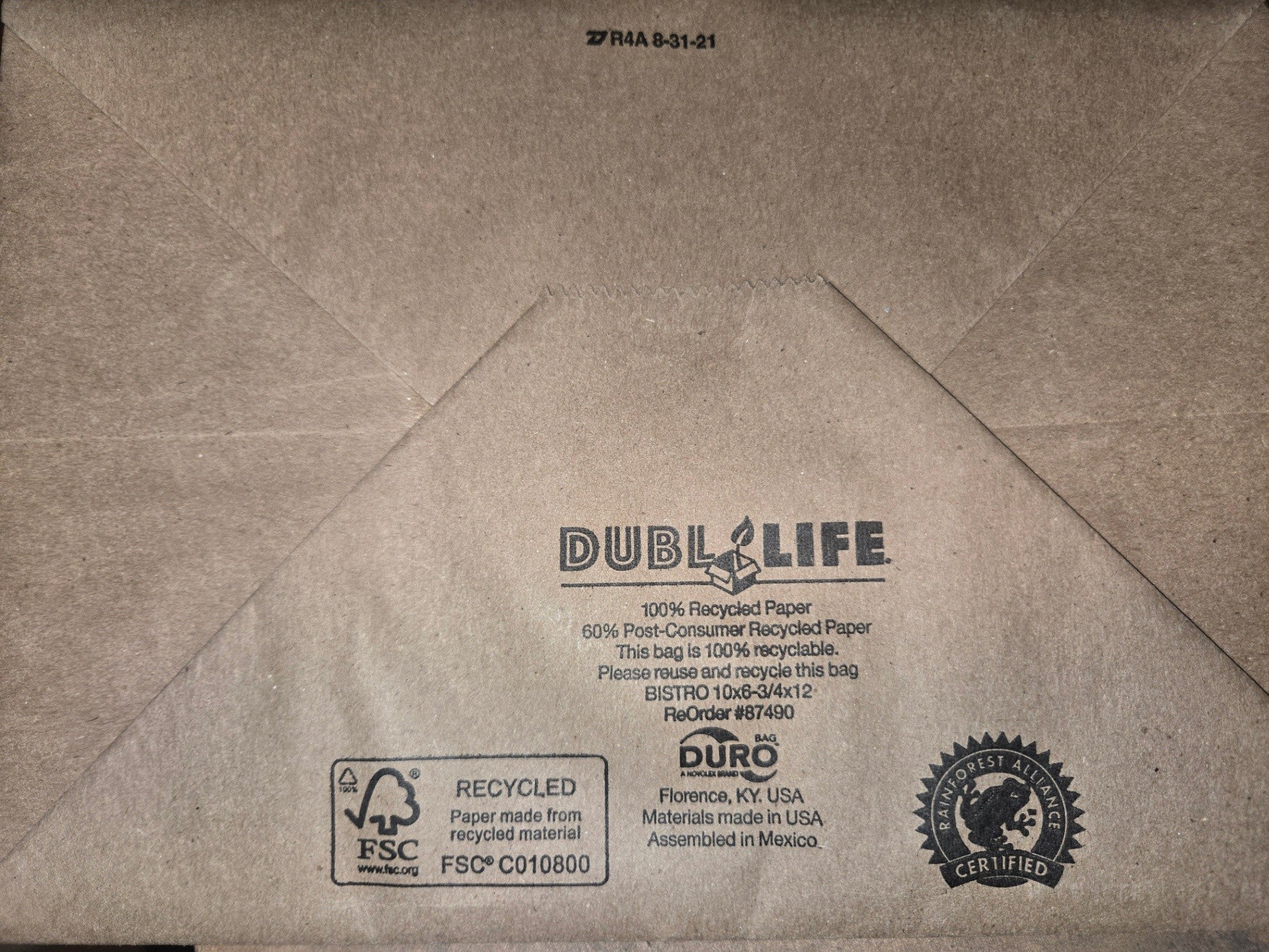 Bistro Plain Kraft Bags