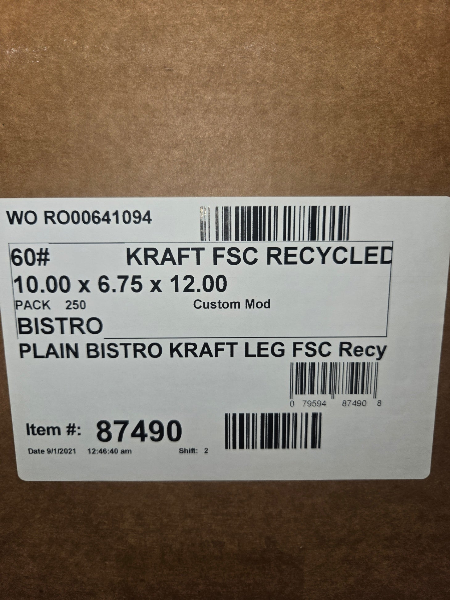 Bistro Plain Kraft Bags