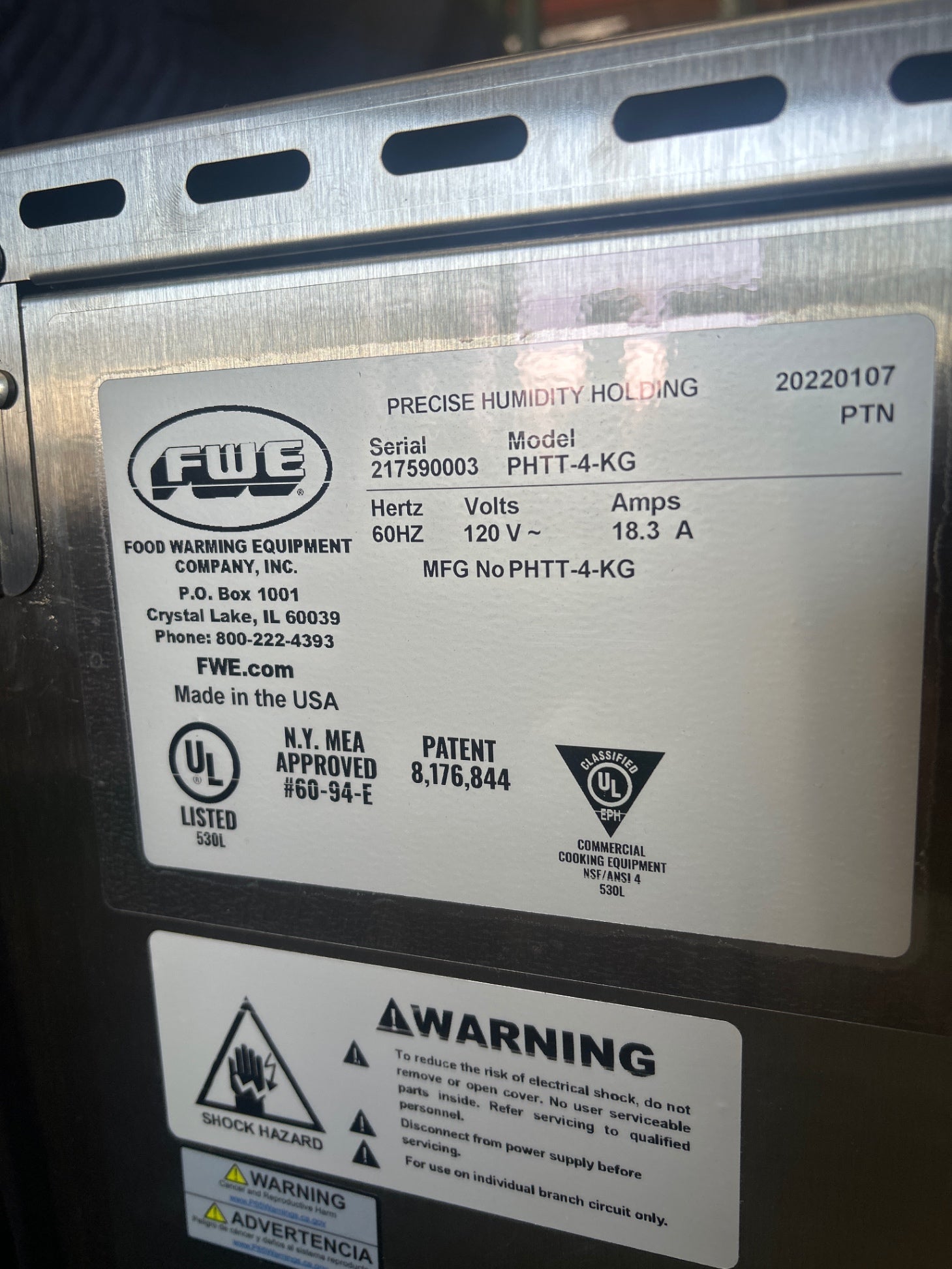 New FWE PHTT-4-KG Clymate IQ Precision Heated & Humidified Holding Cabinet