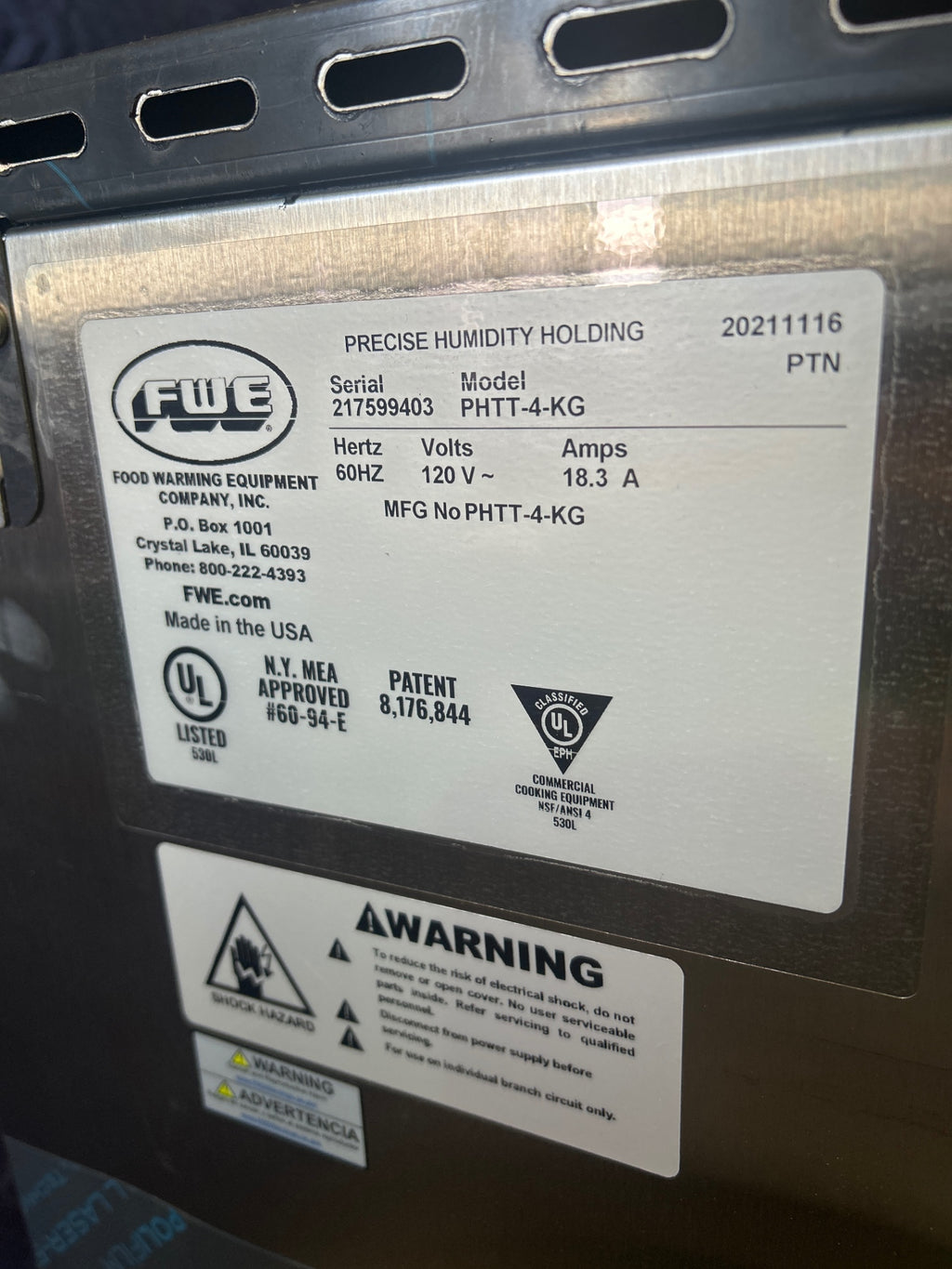 New FWE PHTT-4-KG Clymate IQ Precision Heated & Humidified Holding Cabinet