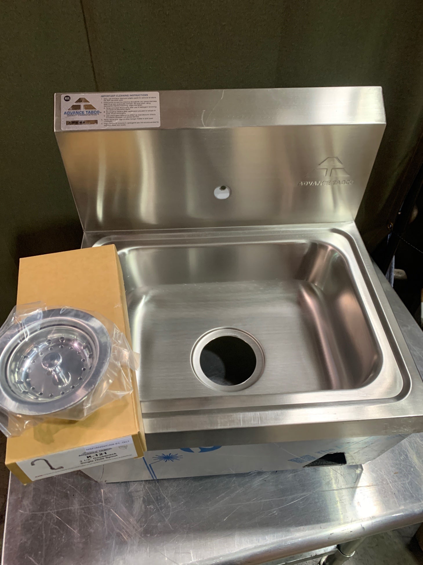 New Advance Tabco 7-PS-62 Wall Mounted Hand Sink W/ Knee Valves