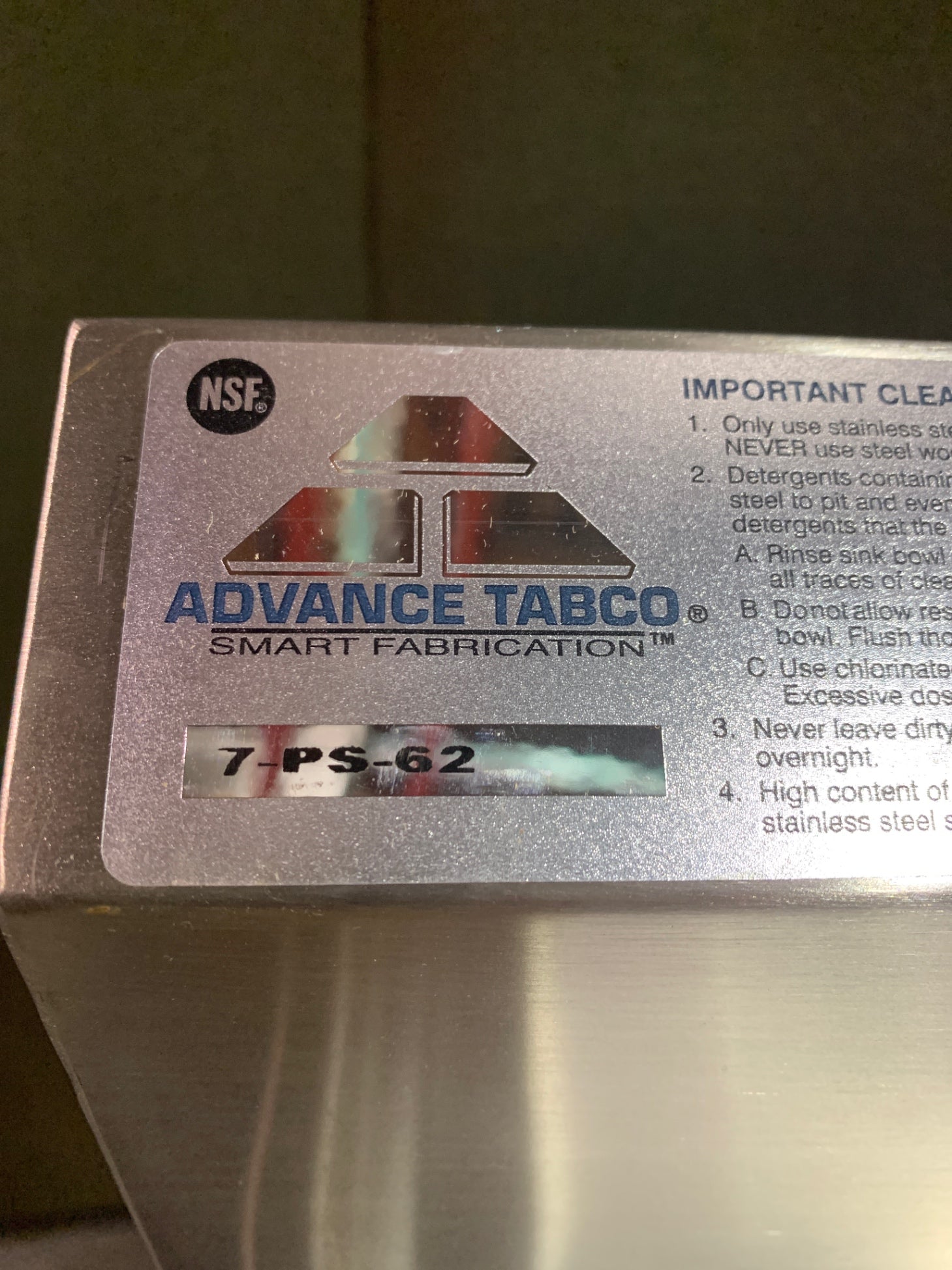 New Advance Tabco 7-PS-62 Wall Mounted Hand Sink W/ Knee Valves