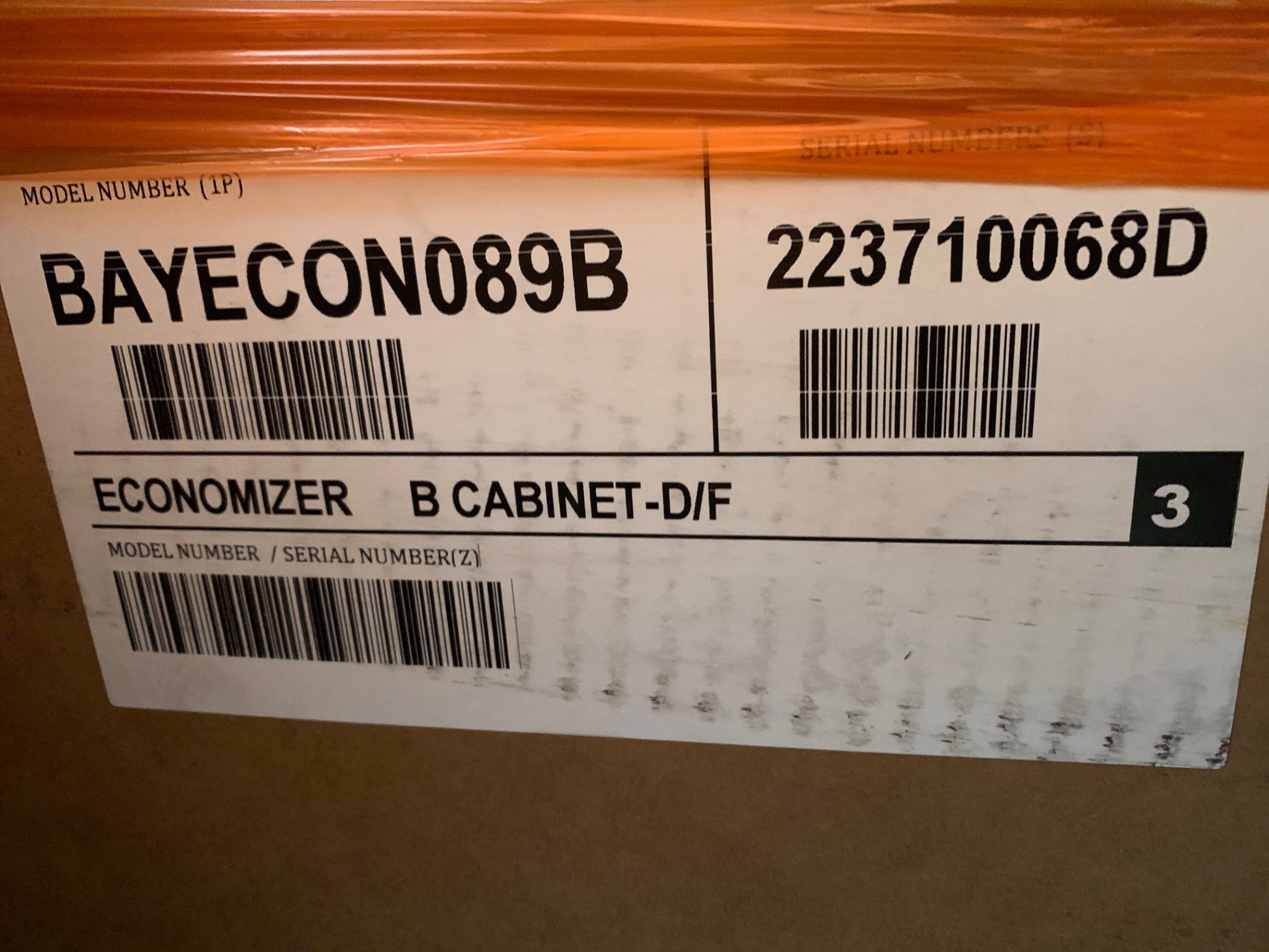 New Trane BAYECON089B Downflow Economizer