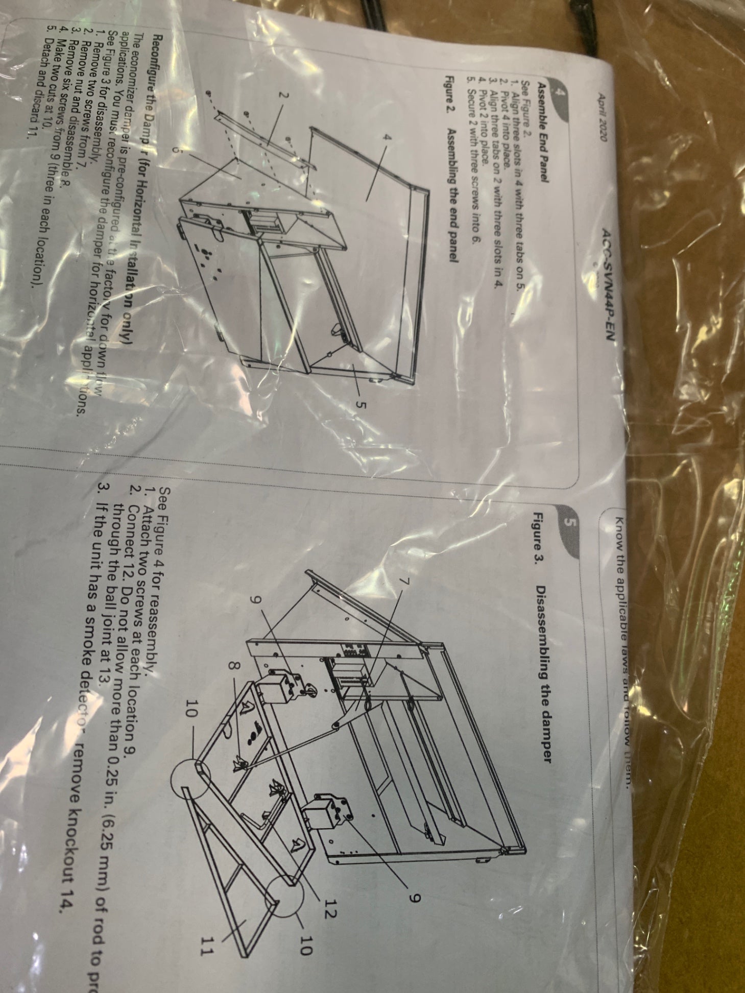 New Trane BAYECON087A Economizer Kit