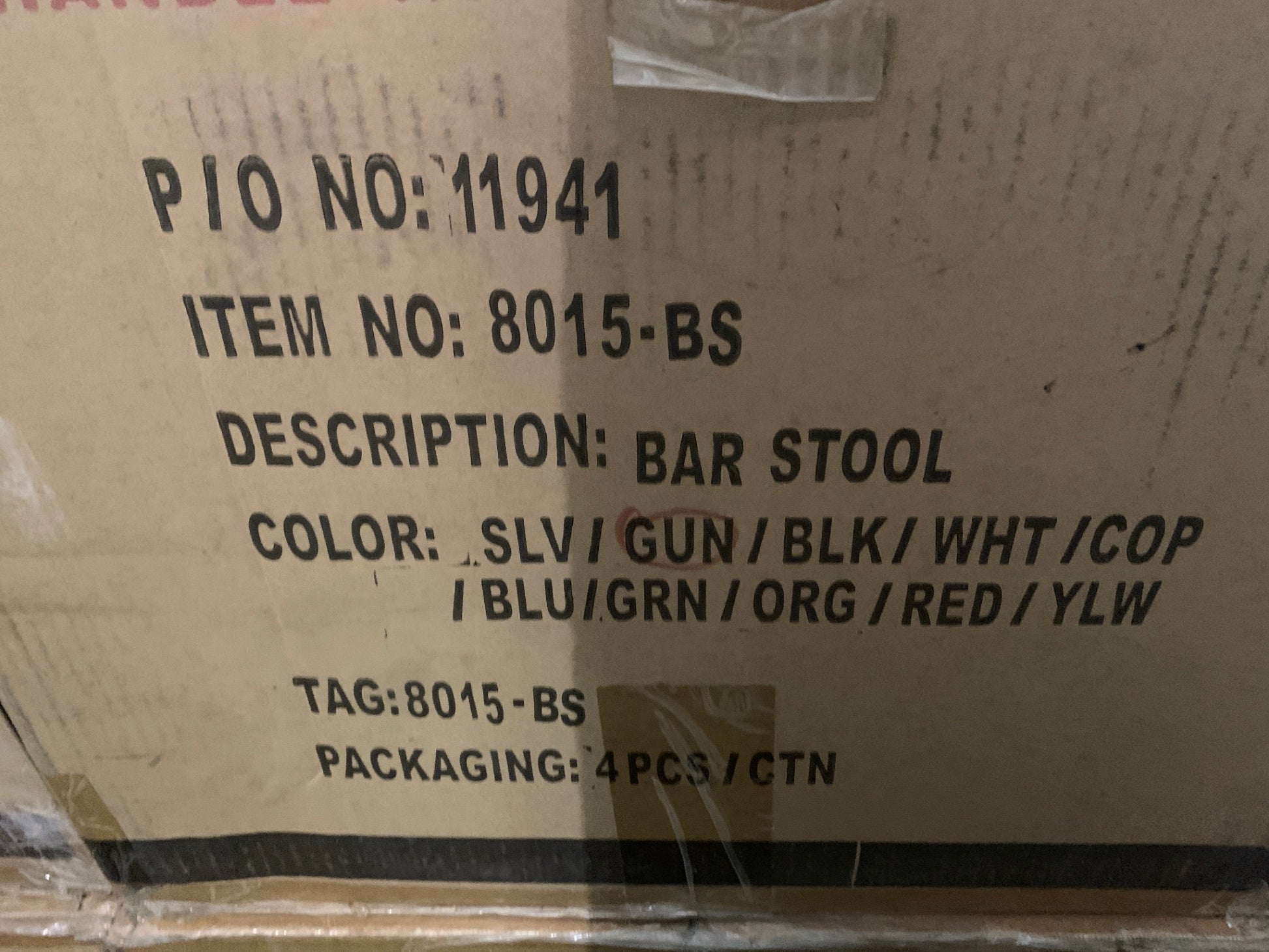 New 8015-BS Gun Metal Grey Barstool