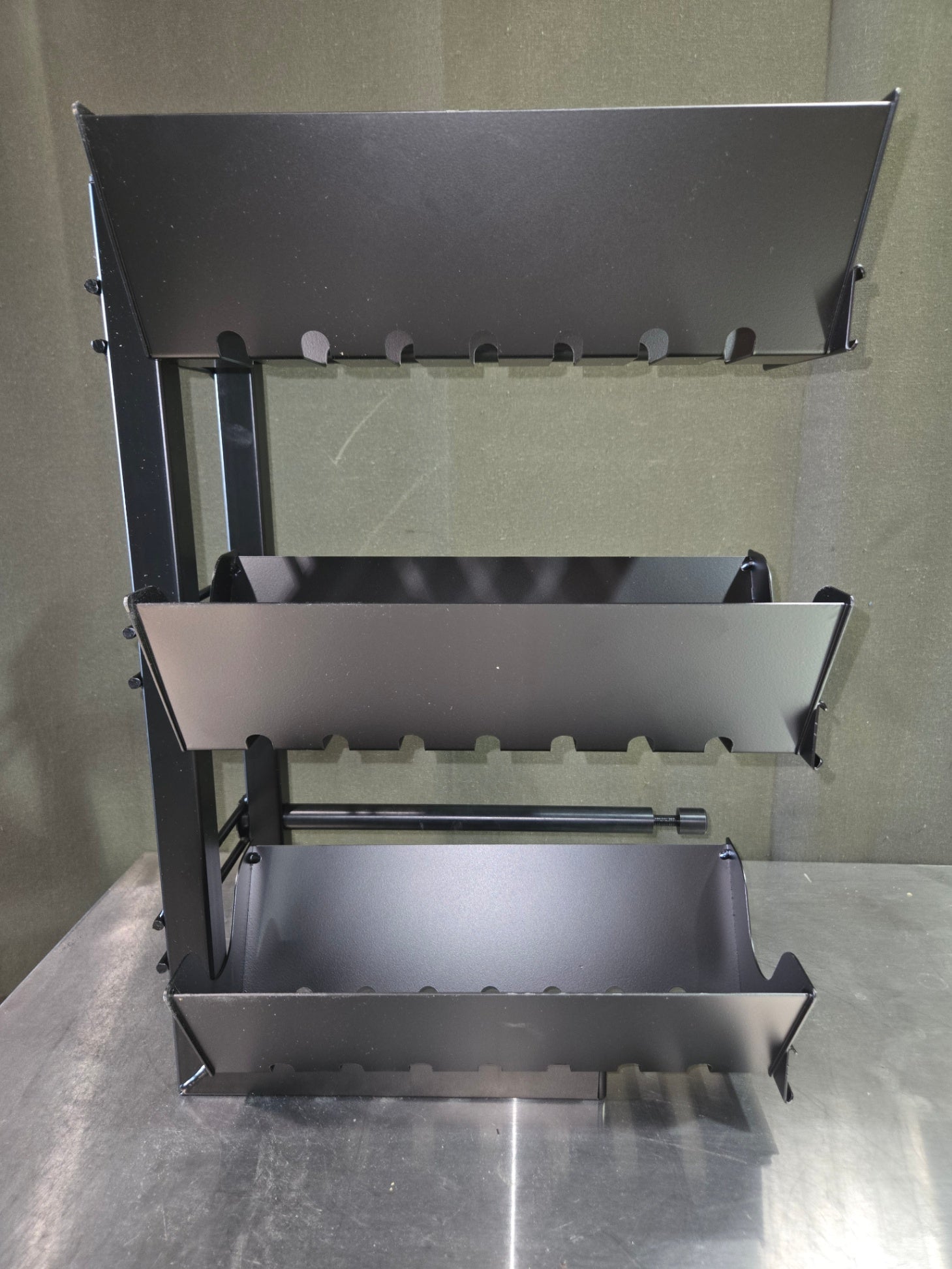 New P15217R Industrial-Style Metal Organizer, Domed Lid Rack