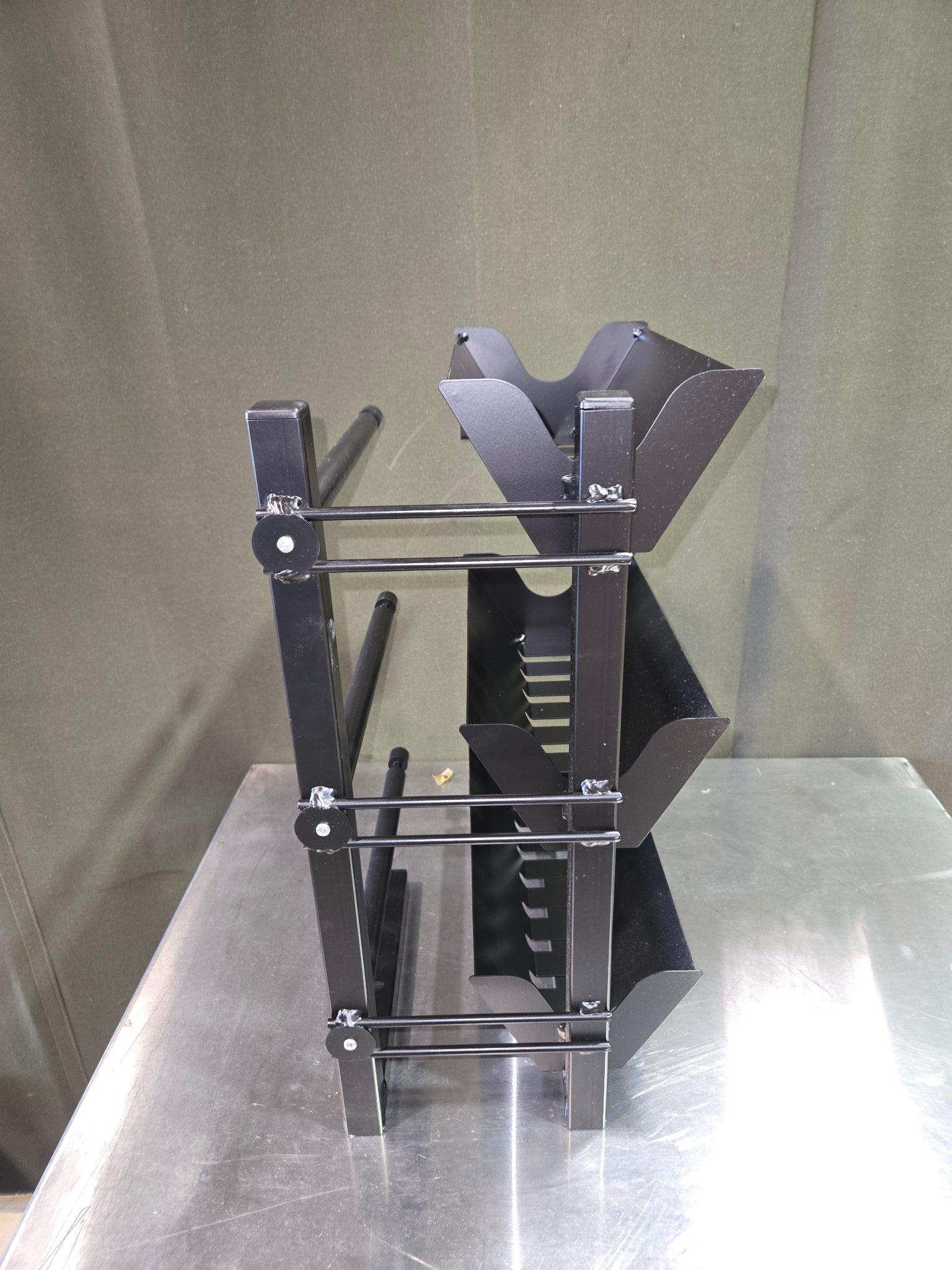 New P15217R Industrial-Style Metal Organizer, Domed Lid Rack