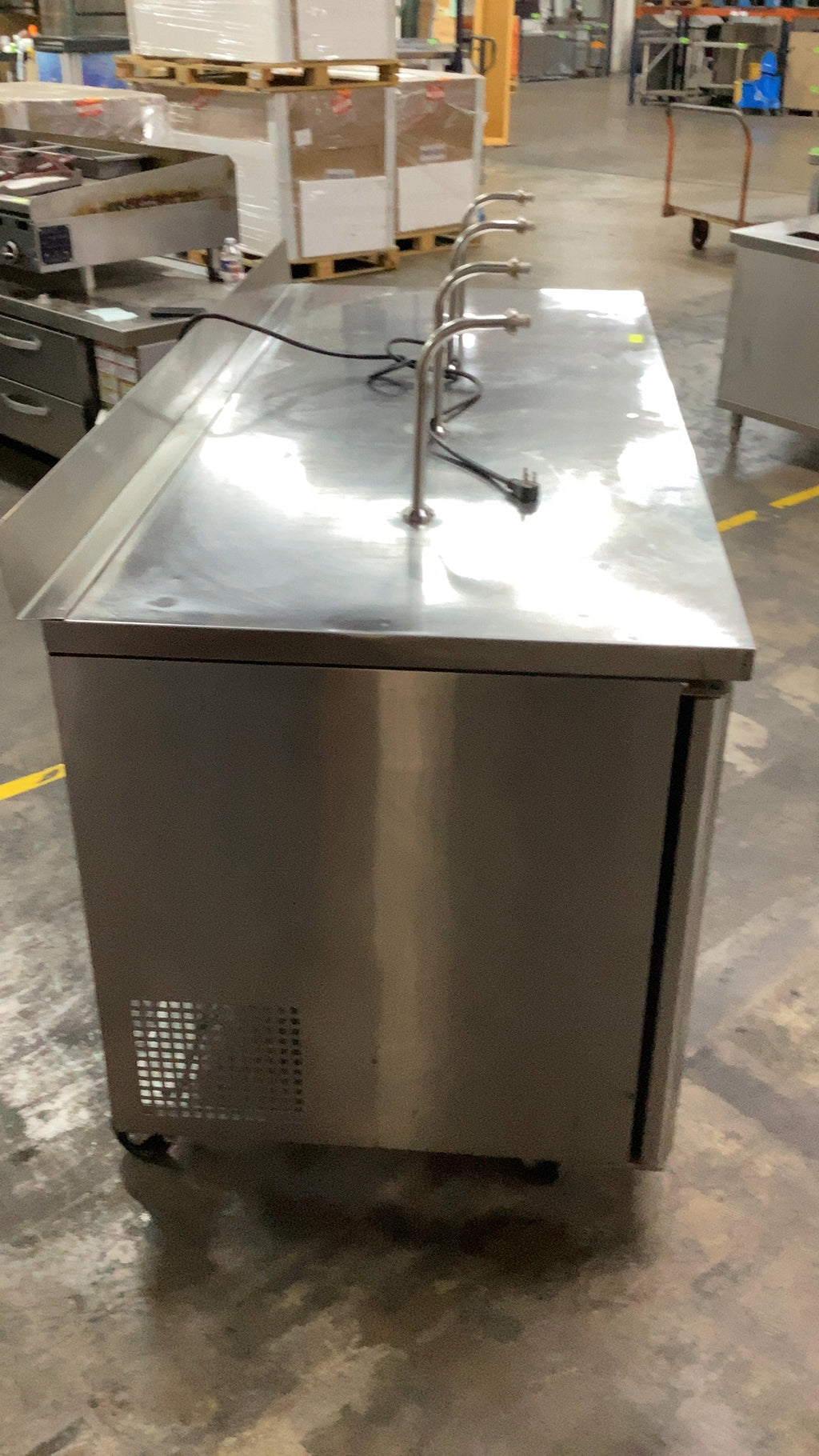 Turbo Air MUR-72-N Refrigerated Prep Table, Mega Top Stainless Steel 3 Swing Doors 4 Taps
