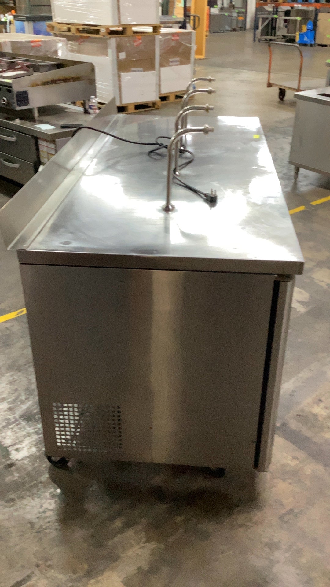Turbo Air MUR-72-N Refrigerated Prep Table, Mega Top Stainless Steel 3 Swing Doors 4 Taps