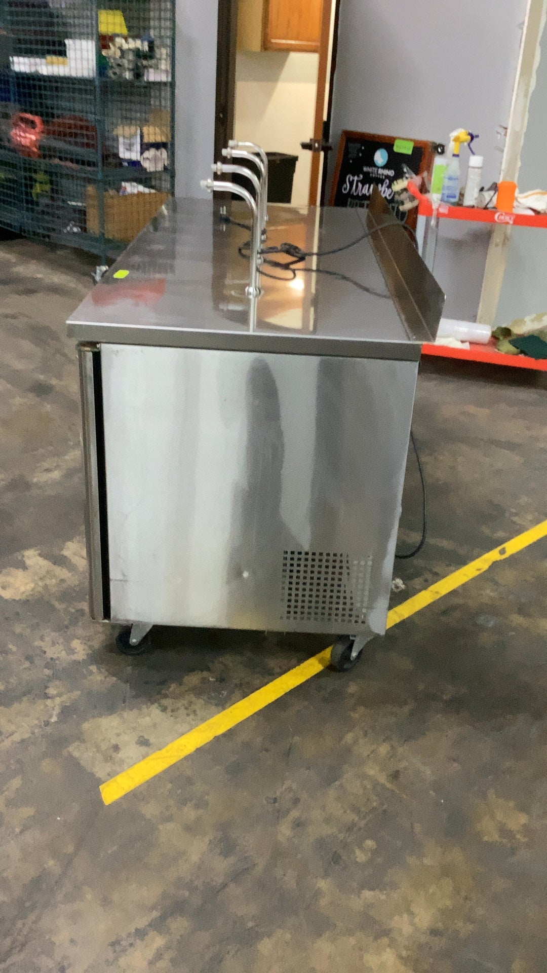 Turbo Air MUR-72-N Refrigerated Prep Table, Mega Top Stainless Steel 3 Swing Doors 4 Taps