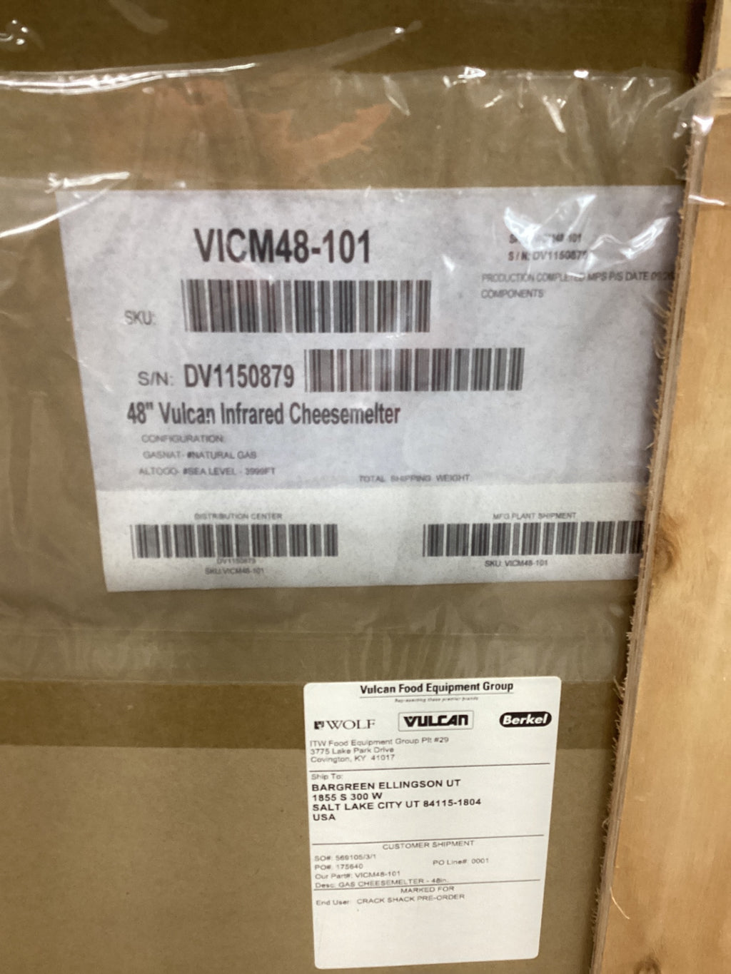Vulcan VICM48-101 Cheesemelter, Infrared 48-inch Natural Gas