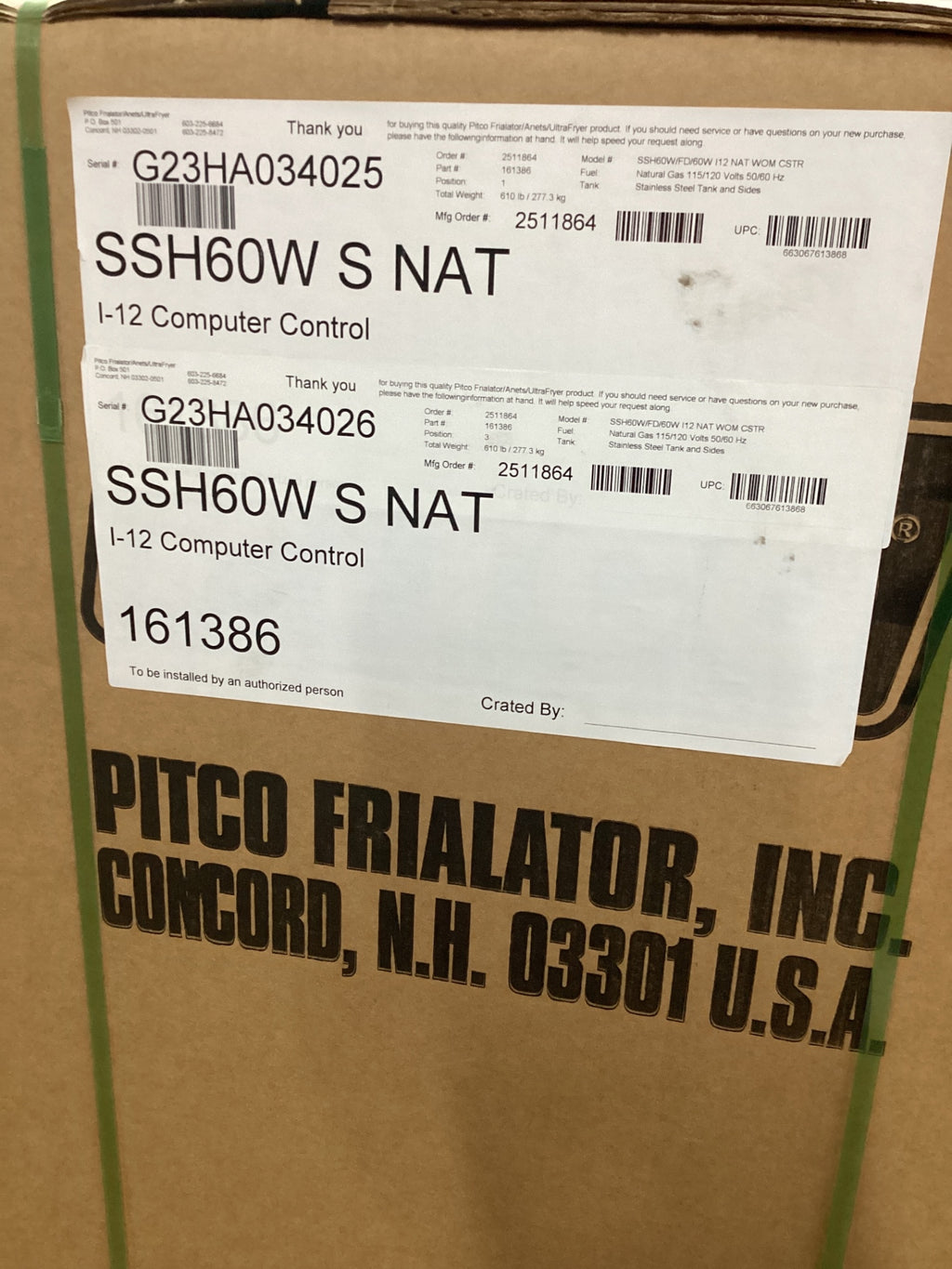 PITCO SSH60W Deep Fryer, Commercial Electric Dual Well On Casters 4 Baskets