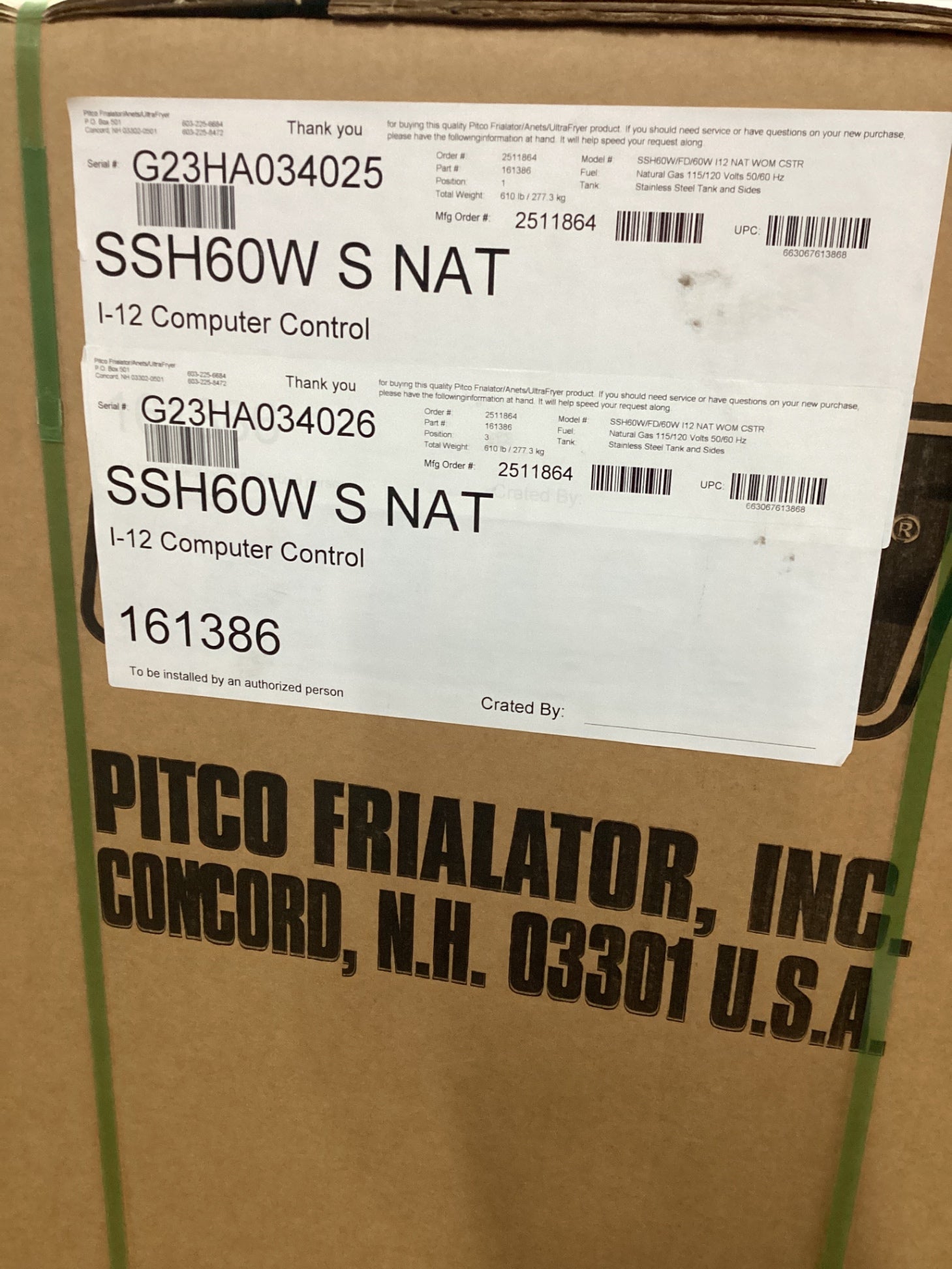 PITCO SSH60W Deep Fryer, Commercial Electric Dual Well On Casters 4 Baskets