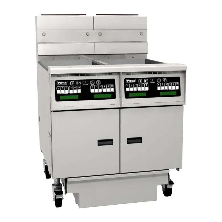 PITCO SSH60W Deep Fryer, Commercial Electric Dual Well On Casters 4 Baskets