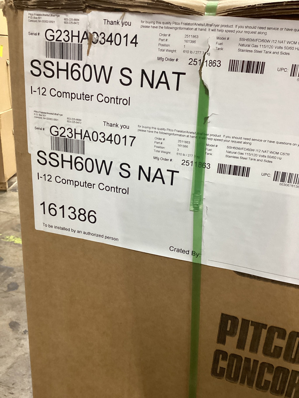 PITCO SSH60W Deep Fryer, Commercial Electric Dual Well On Casters 4 Baskets
