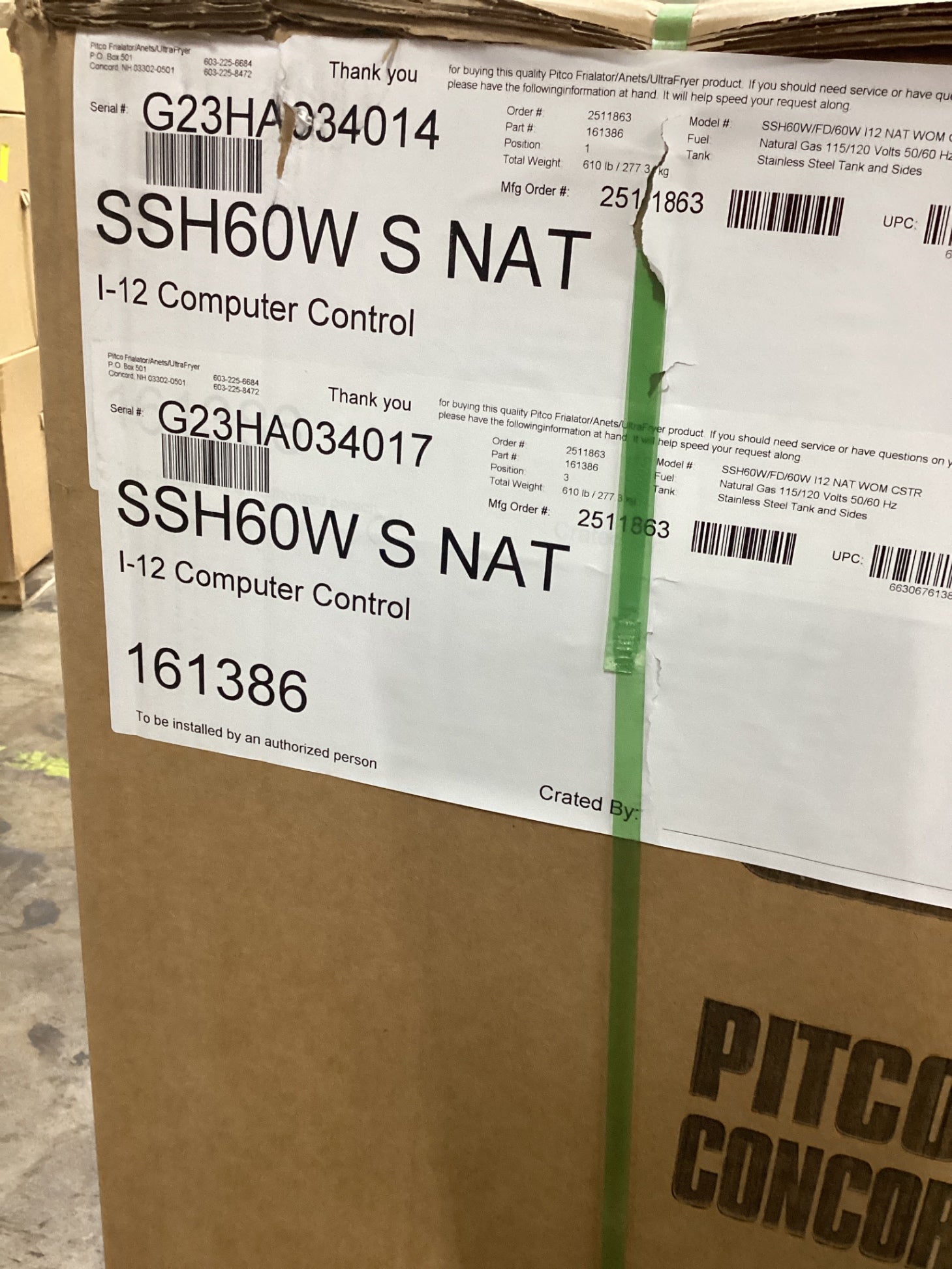 PITCO SSH60W Deep Fryer, Commercial Electric Dual Well On Casters 4 Baskets