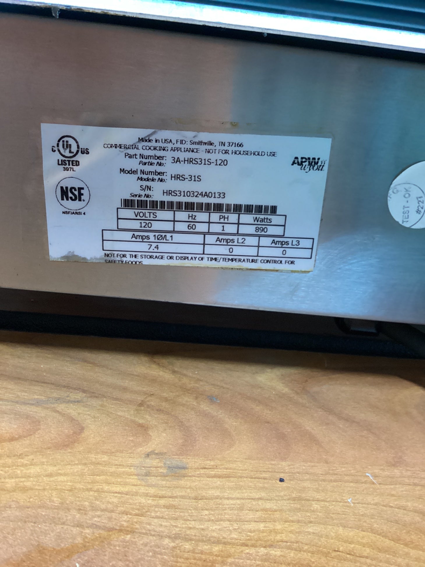 APW Wyott HRS-31S, 30 Hot Dog Roller Grill