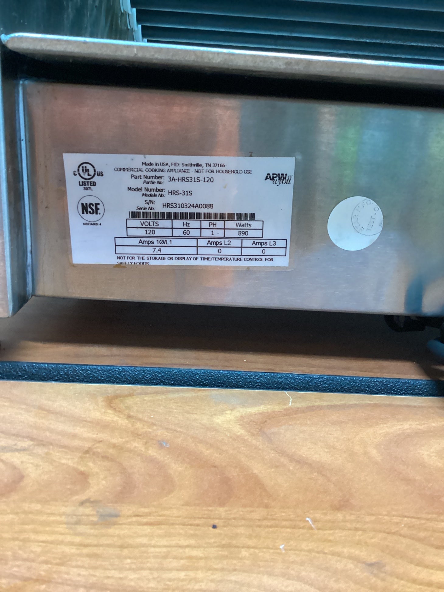 APW Wyott HRS-31S, 30 Hot Dog Roller Grill