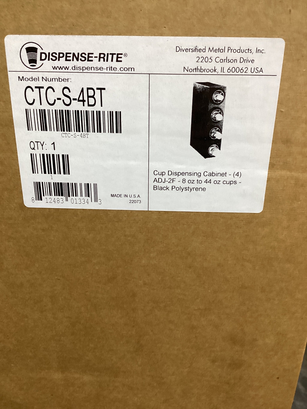 Dispenser-Rite CTC-S-4BT Cup Dispensing Cabinet ADJ-2F