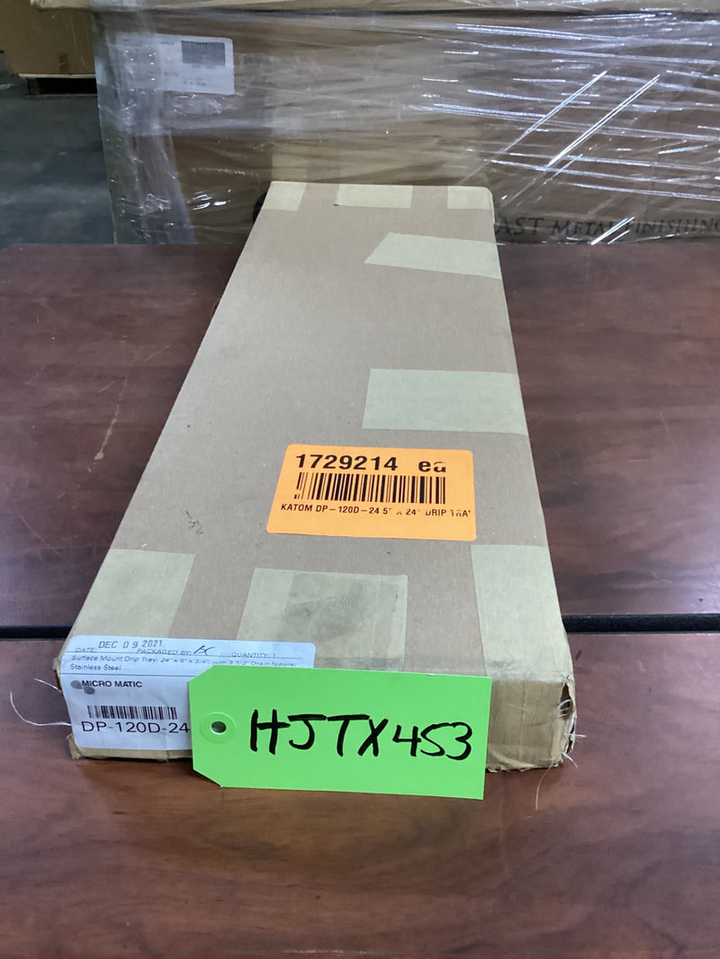 Micro Matic DP-120D-24 Drip Tray Trough Surface Mount Stainless Steel W/ Drain