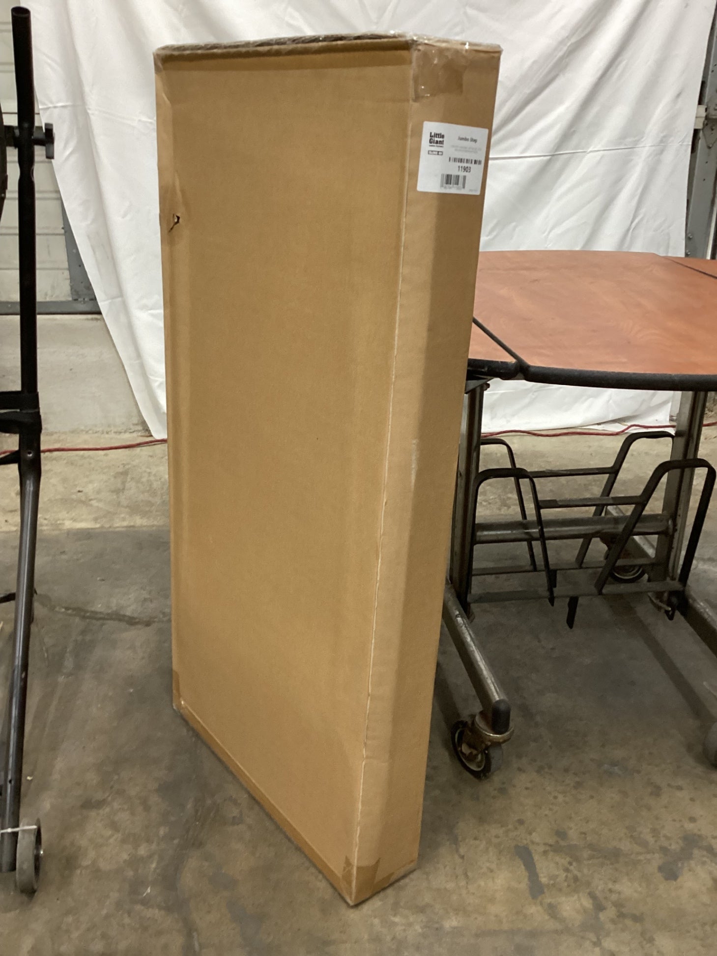 Little Giant Ladders Jumbo Step, Foldable 3-Step Stool, 2.2-Ft Aluminum, With Platform Steps, Handrail, And Tool Tray, 375 Lb Load Capacity
