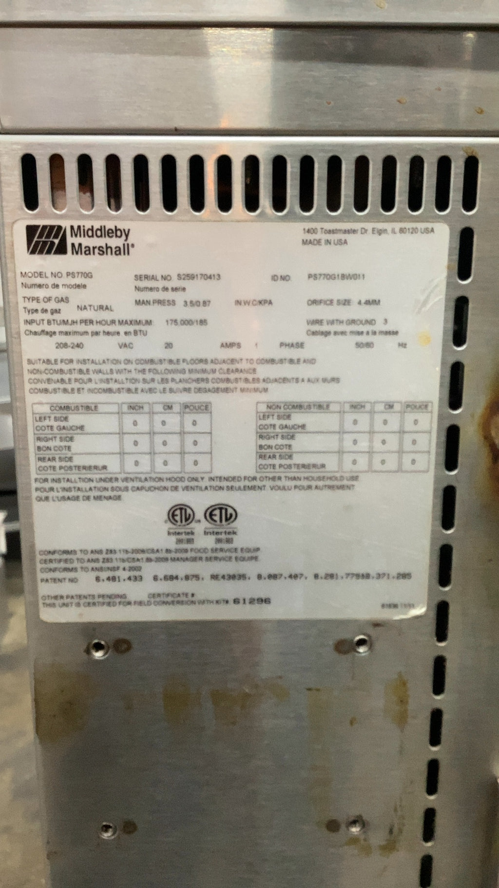 Middleby Marshall PS770G Conveyor Oven, Double Deck