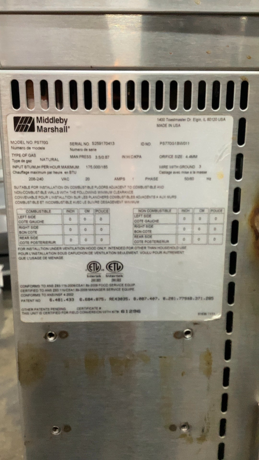 Middleby Marshall PS770G Conveyor Oven, Double Deck